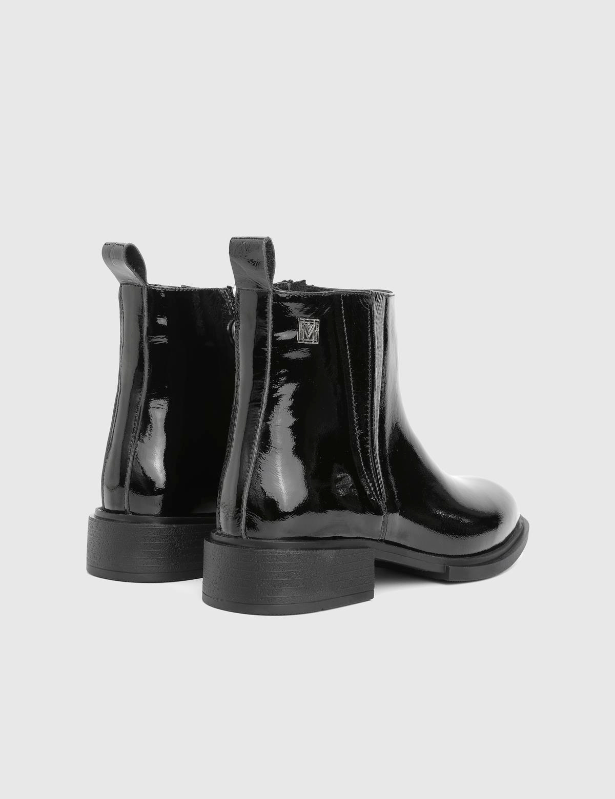 Fetty Black Patent Leather Women's Boot