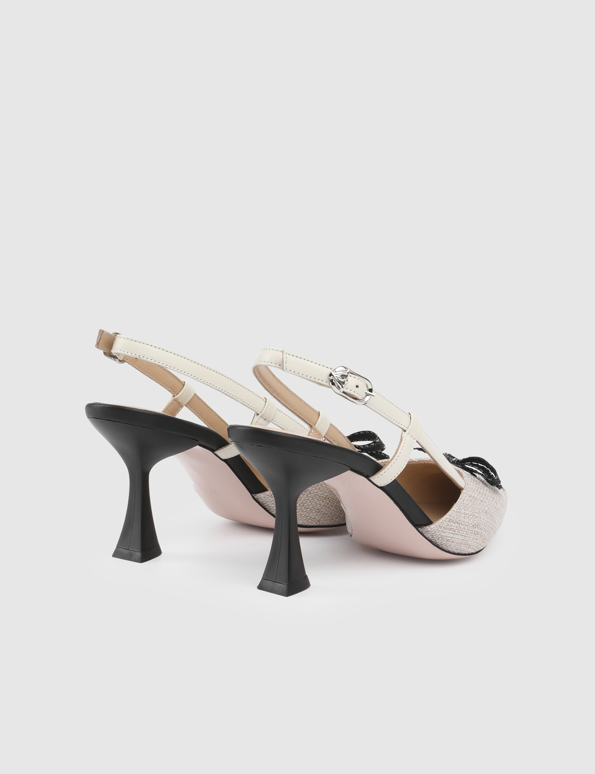 Fionna Beige Leather Linen Women's Sandal