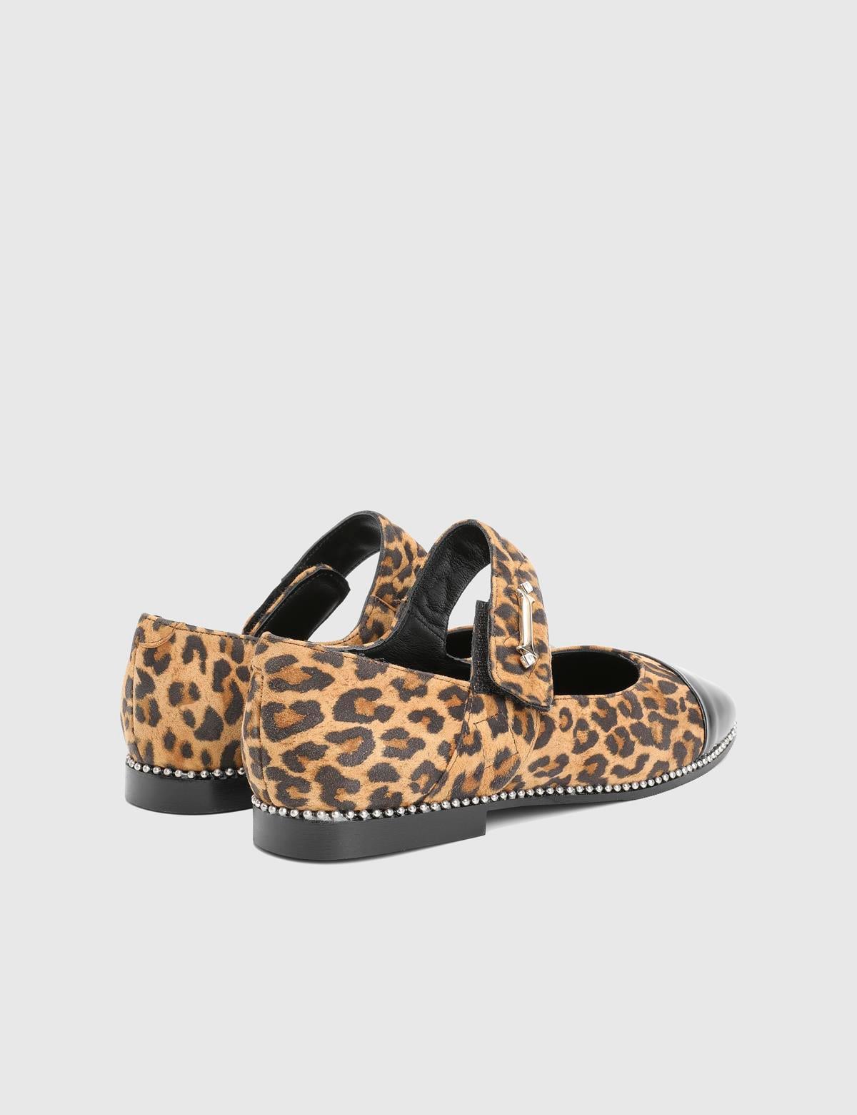 Fisa Leopard Leather Women's Ballerina