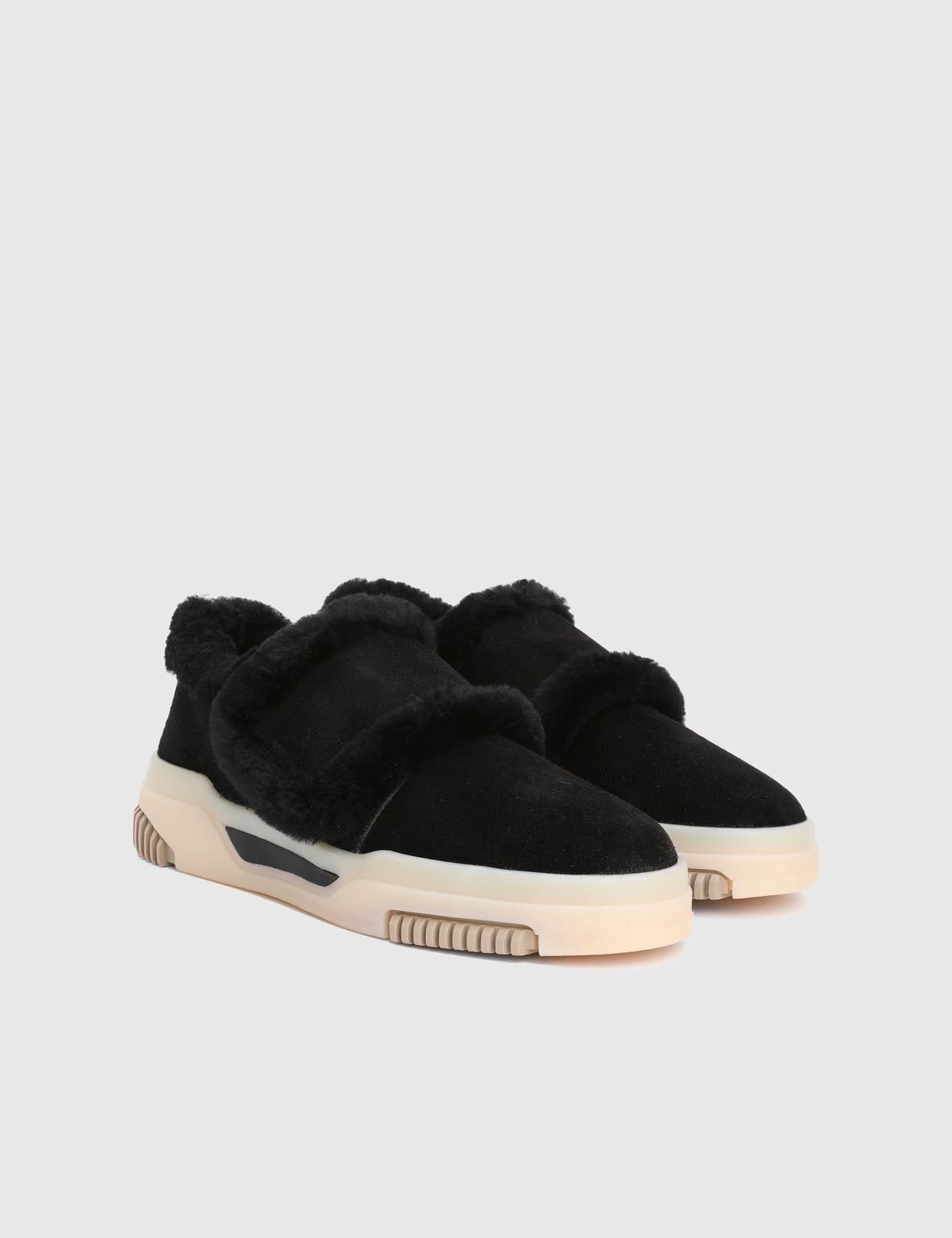 Fitz Black Suede Leather Women's Loafer