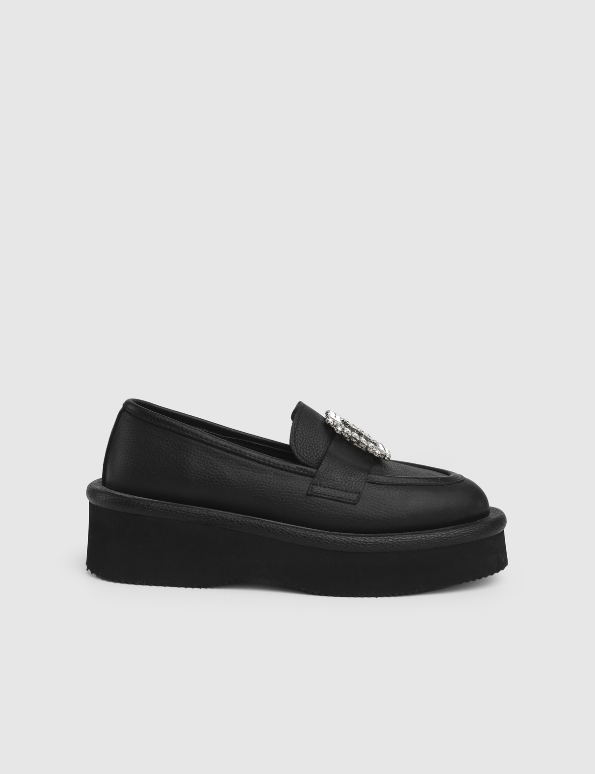 Forza Black Leather Women's Loafer
