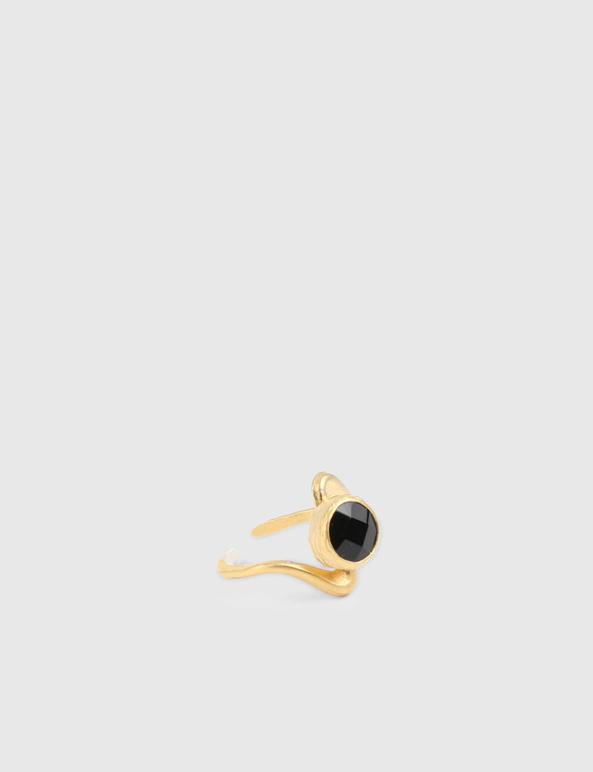 Galene Gold Women's Ring with Black Stones