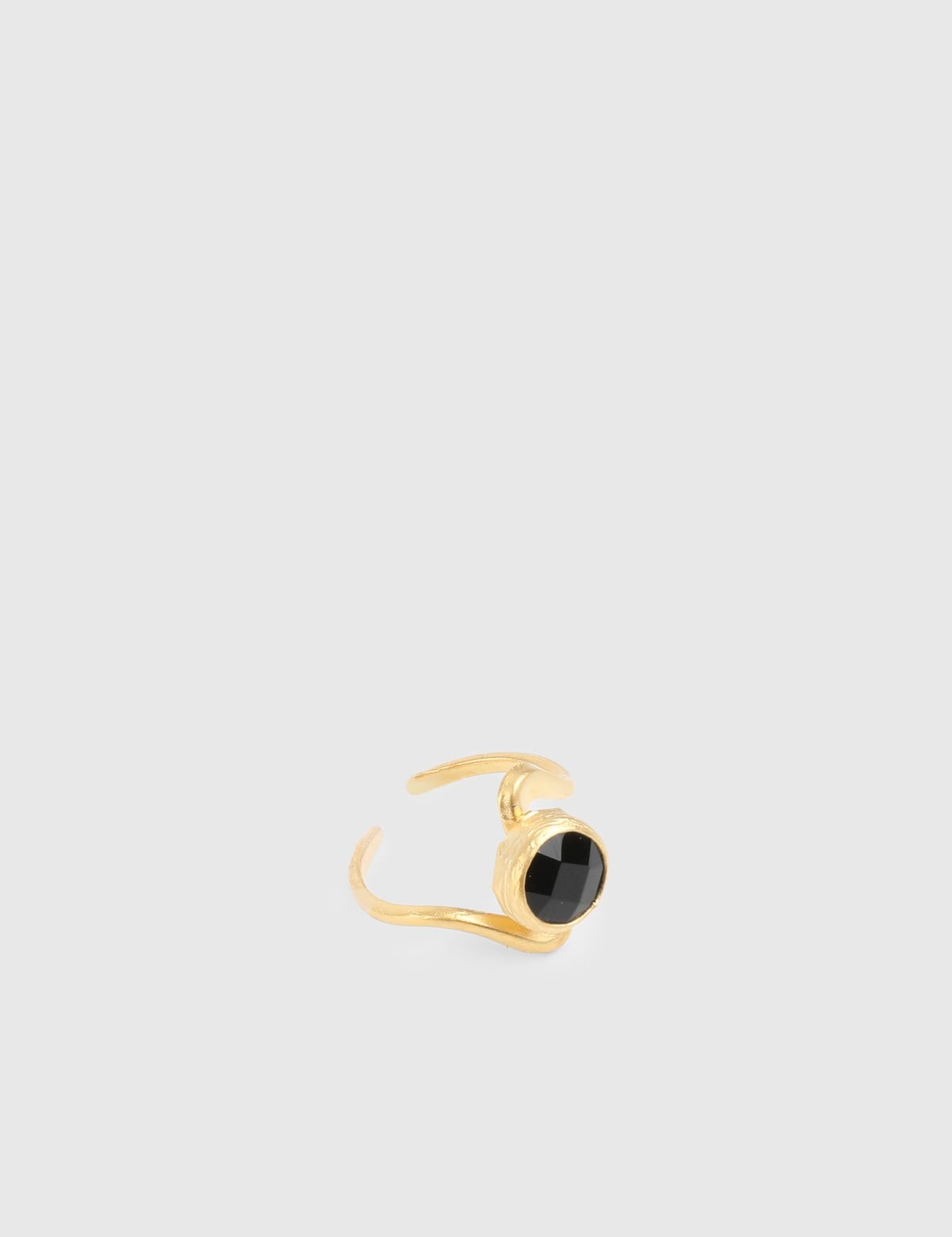 Galene Gold Women's Ring with Black Stones