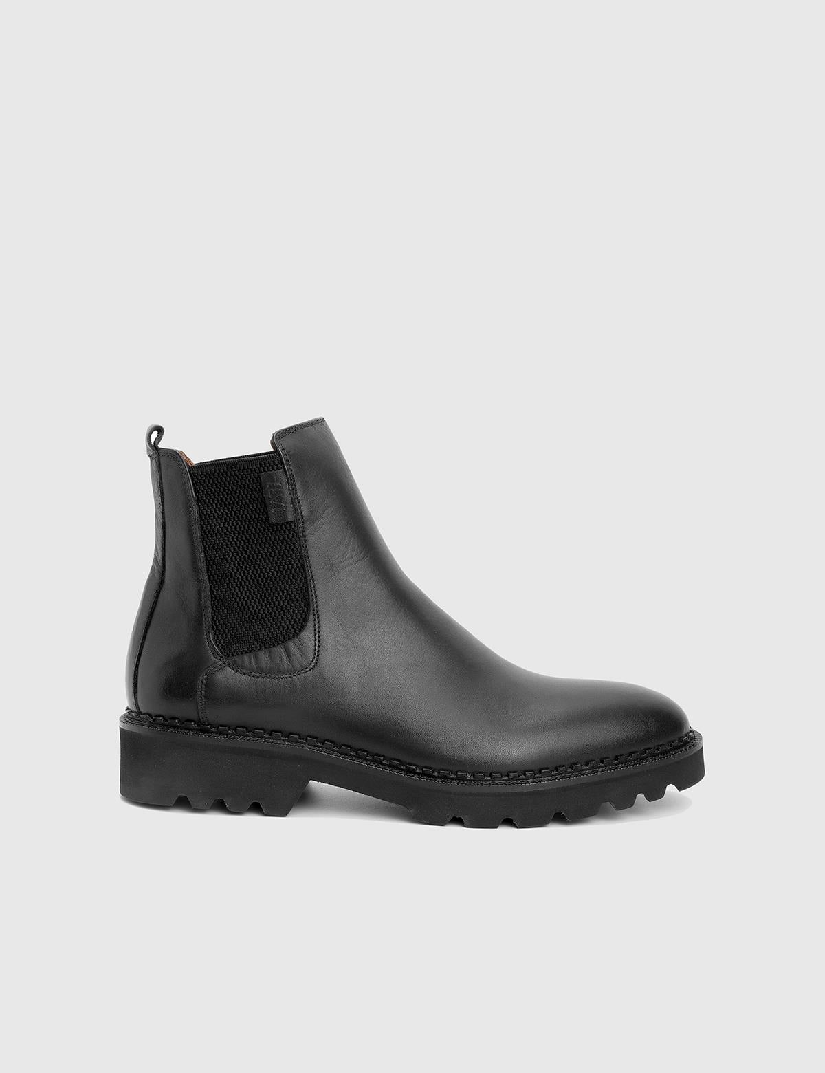 Gelson Black Leather Men's Boot