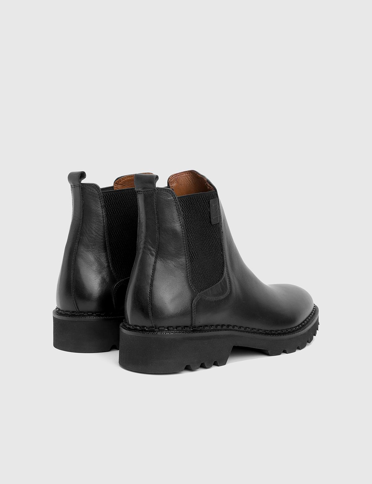Gelson Black Leather Men's Boot