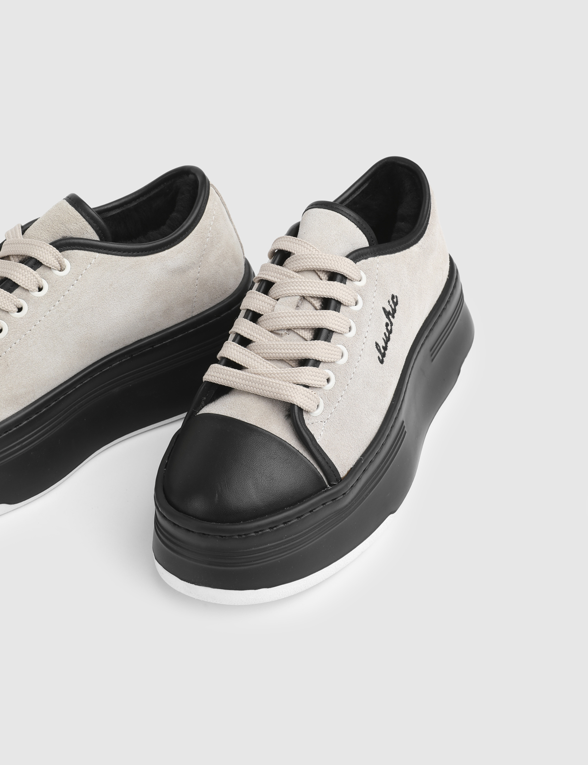 Gemma Beige Suede Leather Women's Sneaker