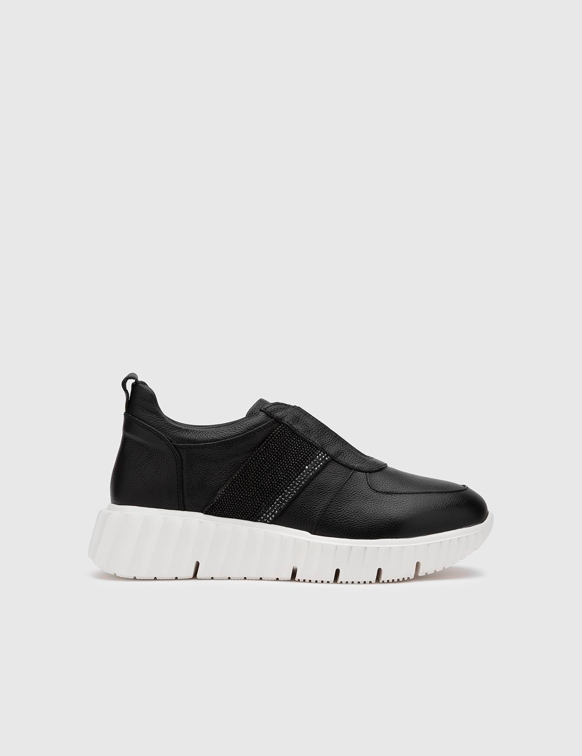 Gerdy Black Floater Leather Women's Sneaker