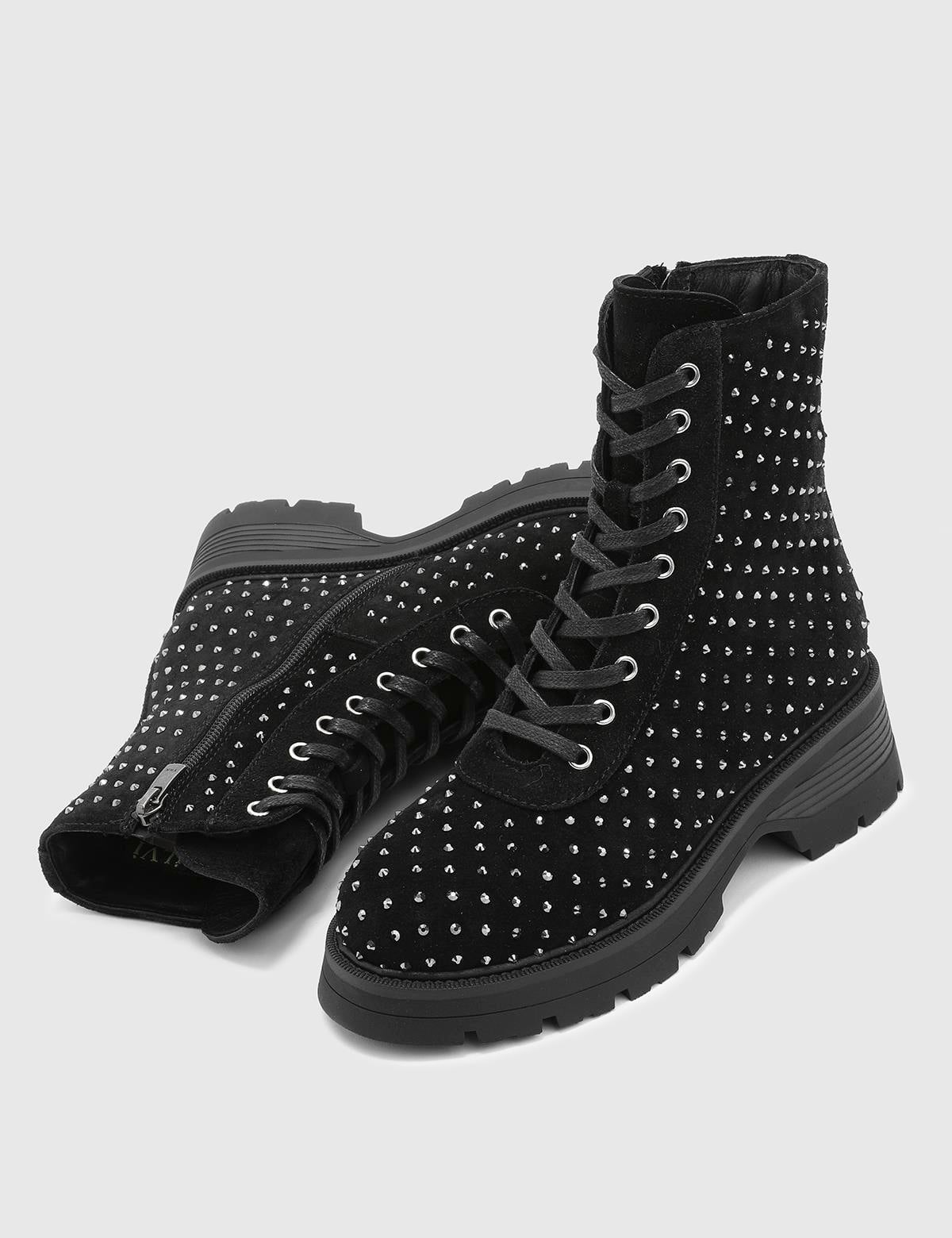 Gerno Black Suede Leather Women's Boot