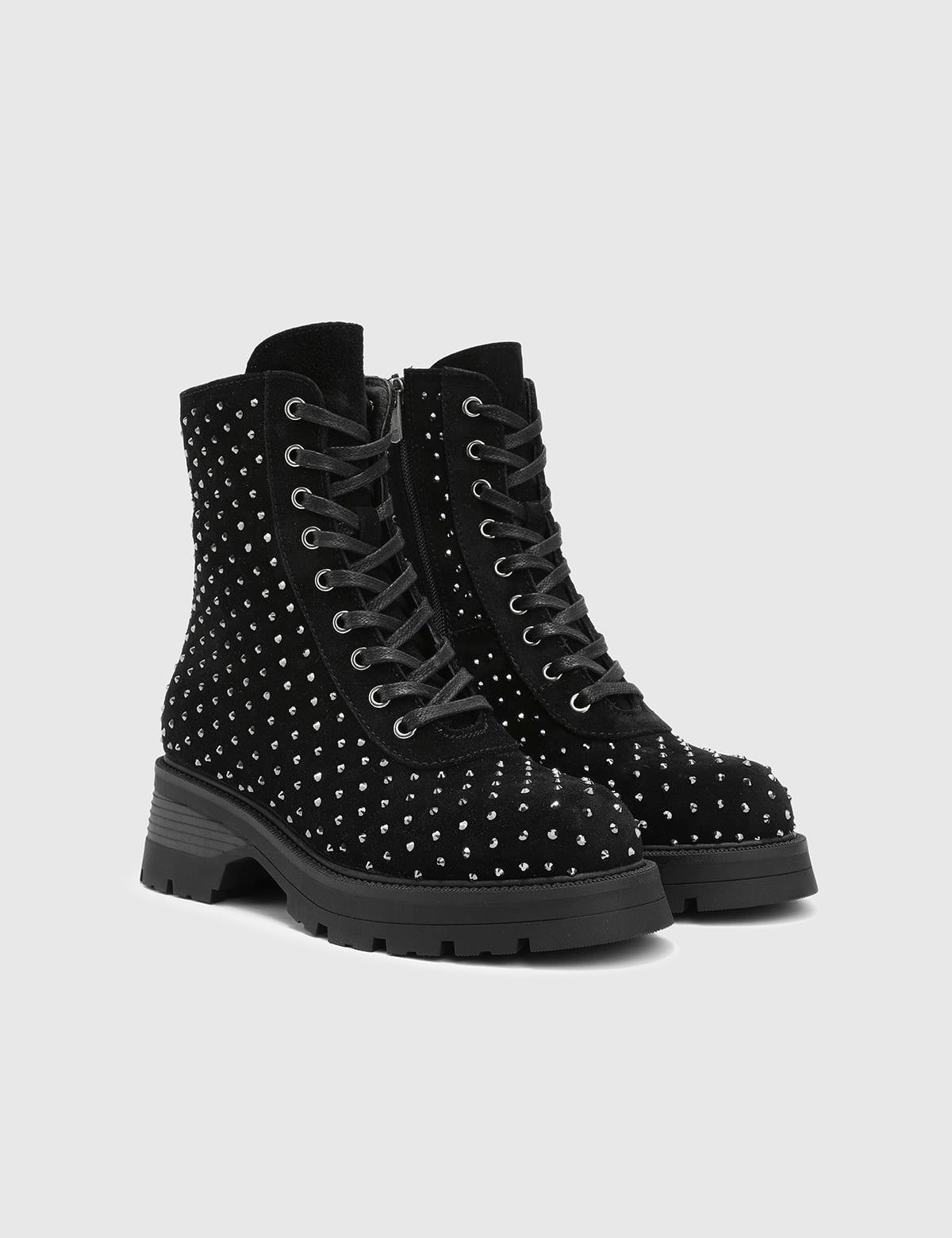 Gerno Black Suede Leather Women's Boot