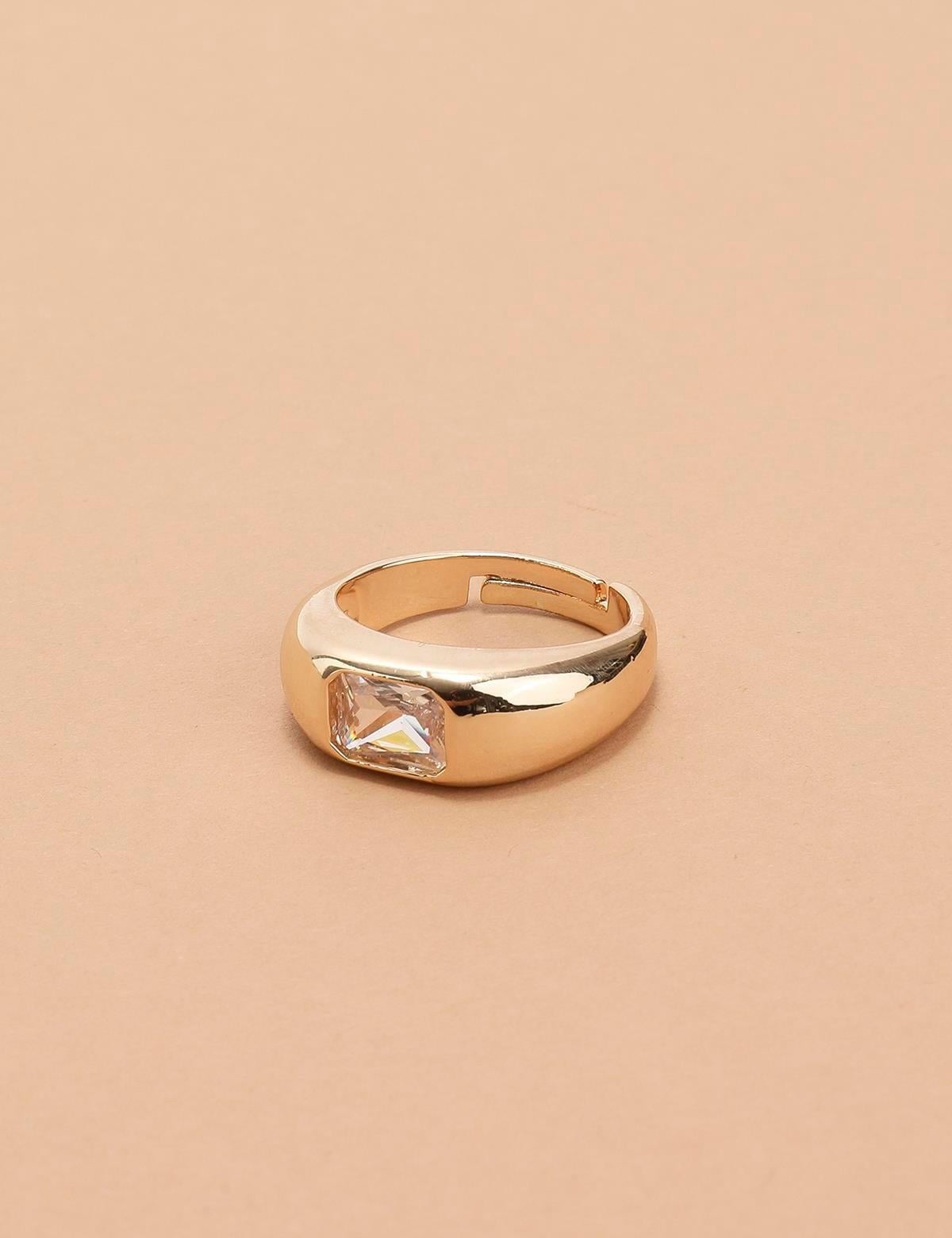 Gino Gold Women's Ring with White Stones