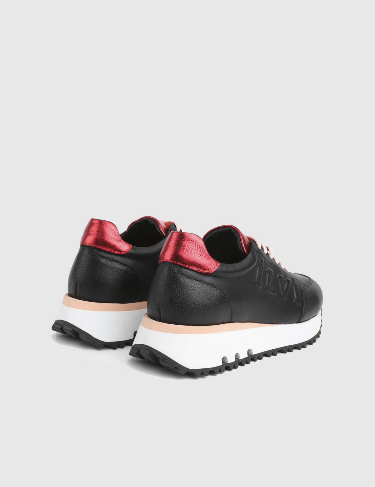 Gleam Black Leather Women's Sneaker