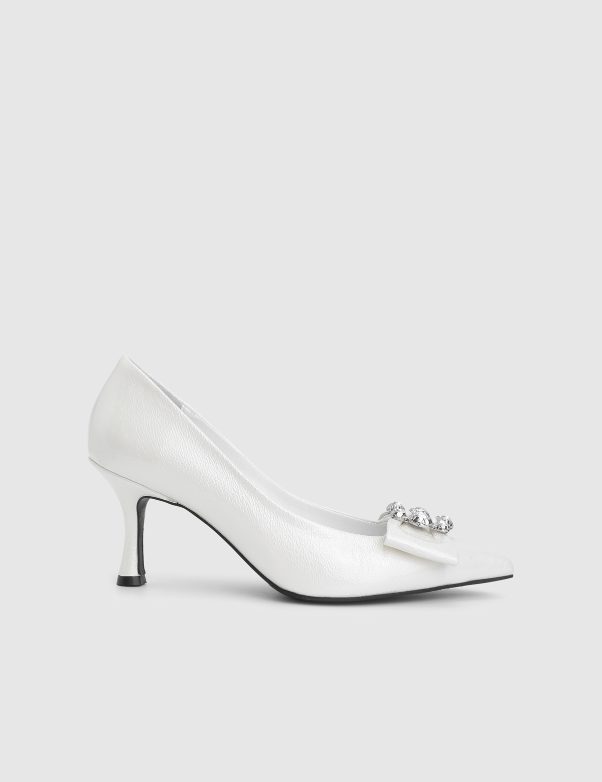Glena White Patent Leather Women's Pump