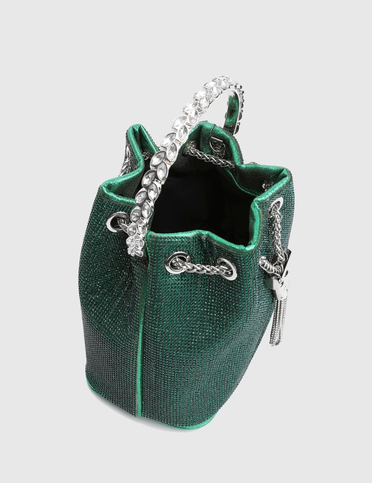 Gores Green Women's Handbag with Stones