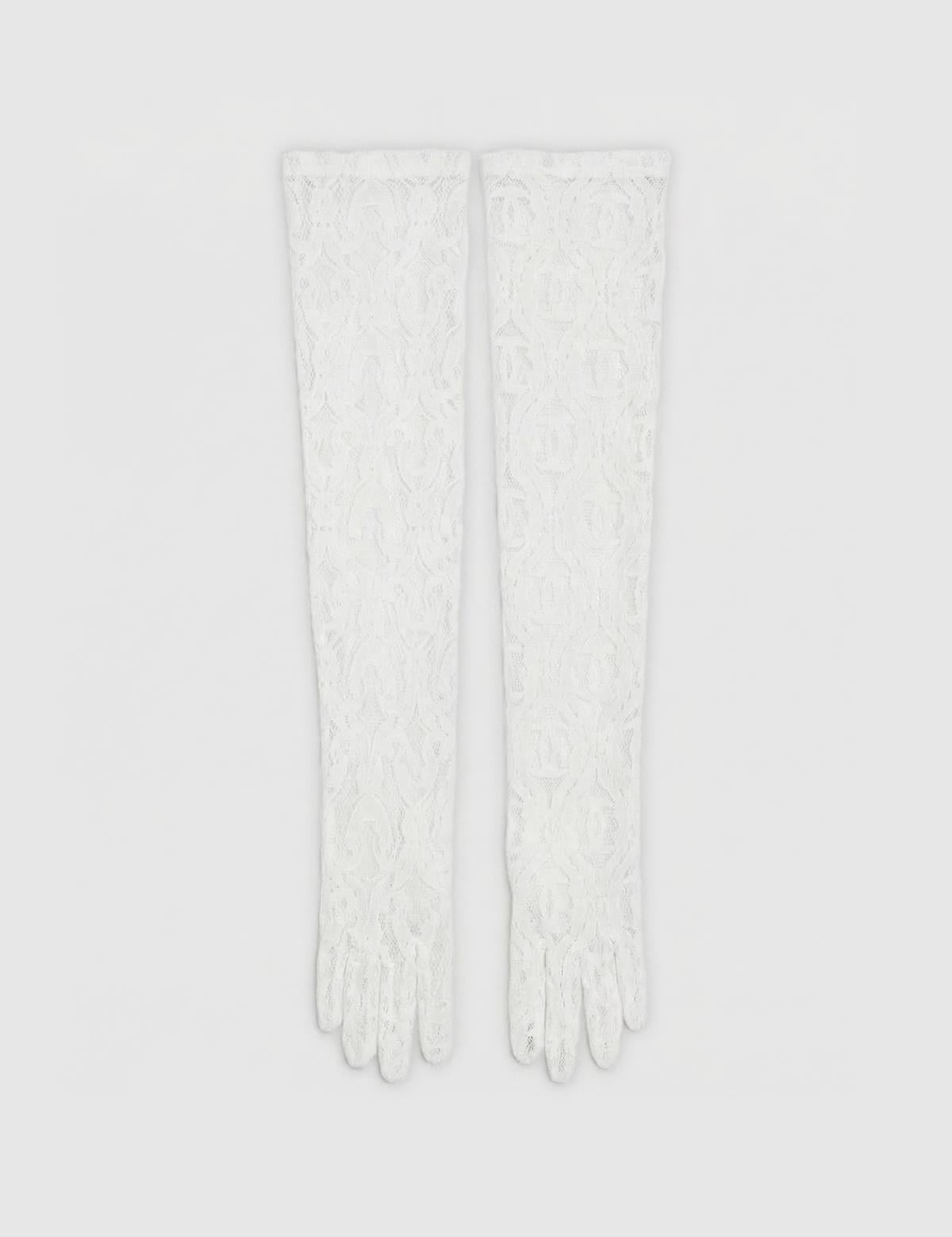 Grace White Women's Lace Gloves