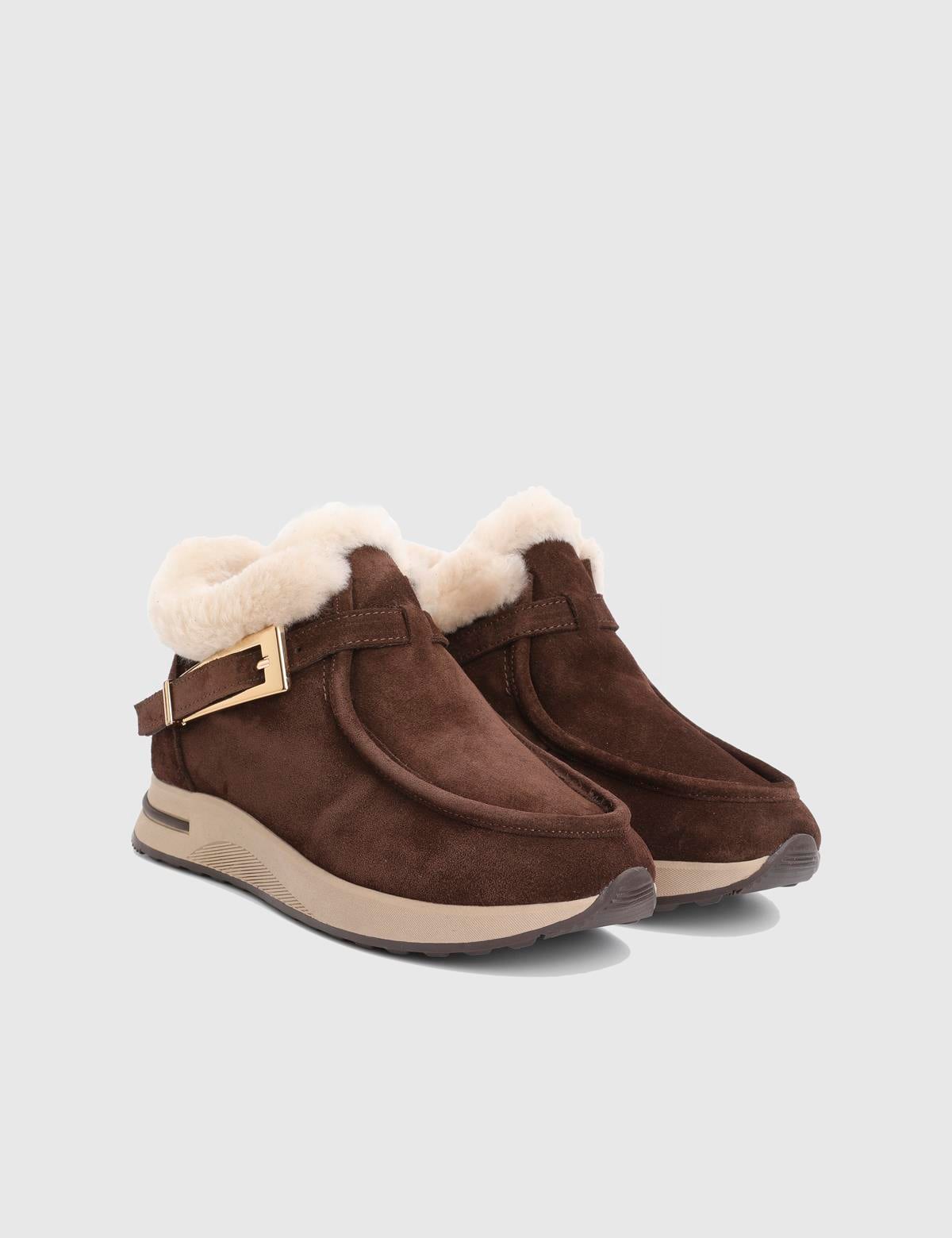 Gyles Brown Suede Leather Women's Boot