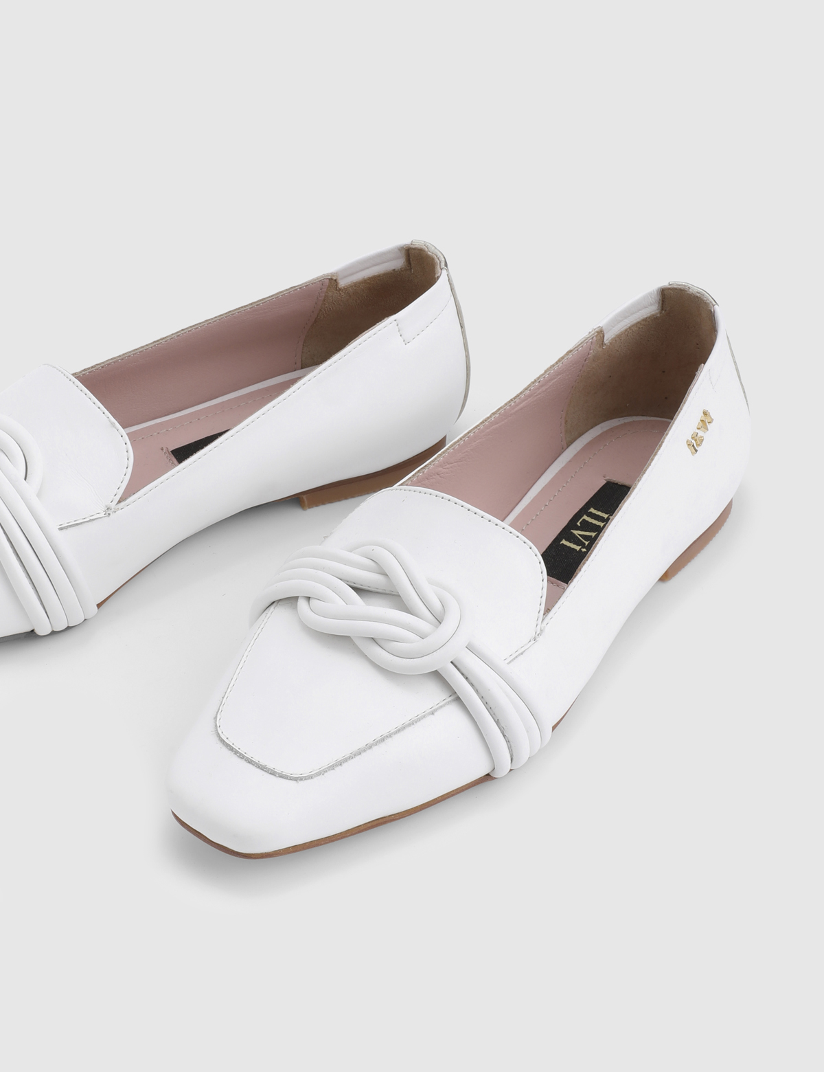 Heline White Leather Women's Loafer
