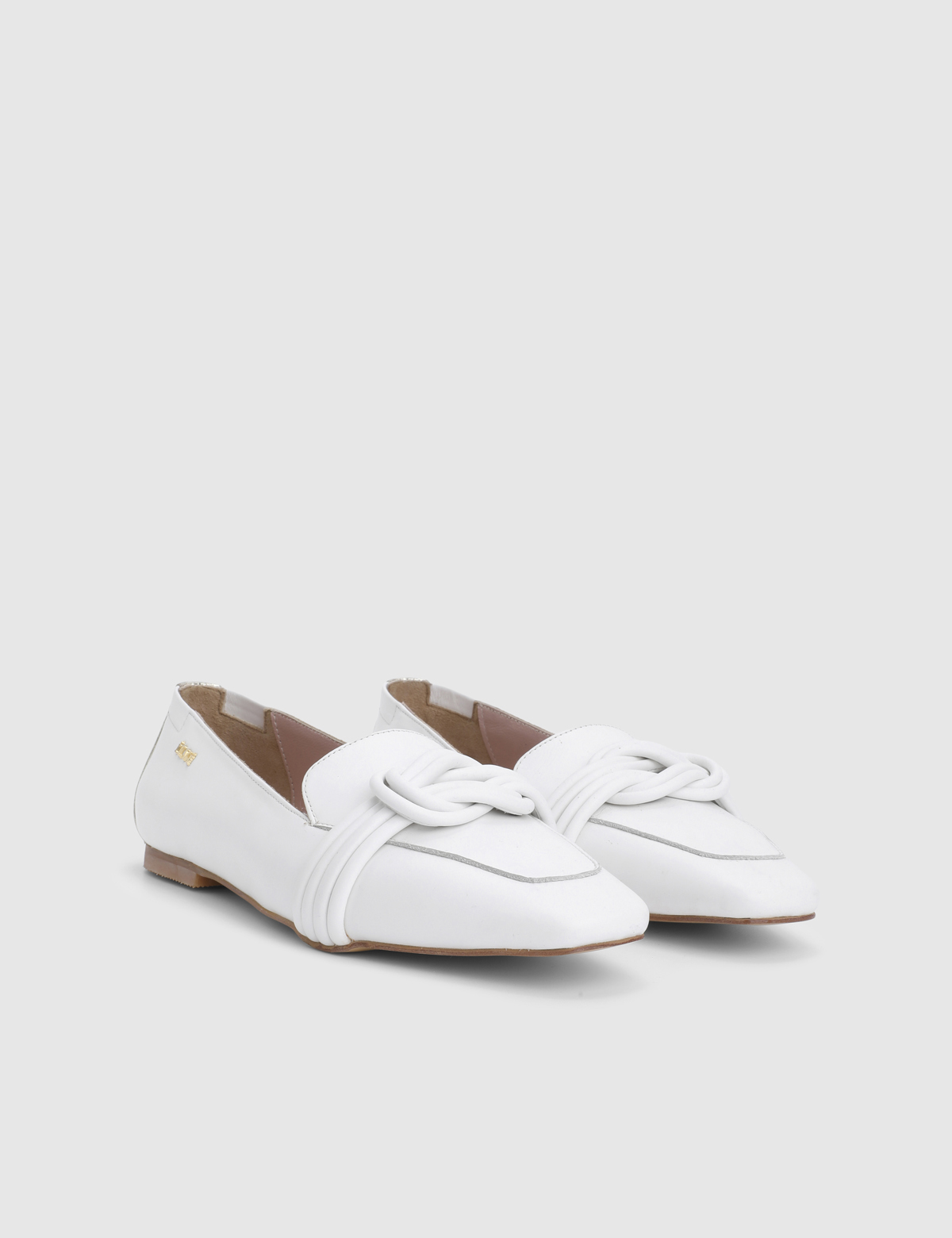 Heline White Leather Women's Loafer