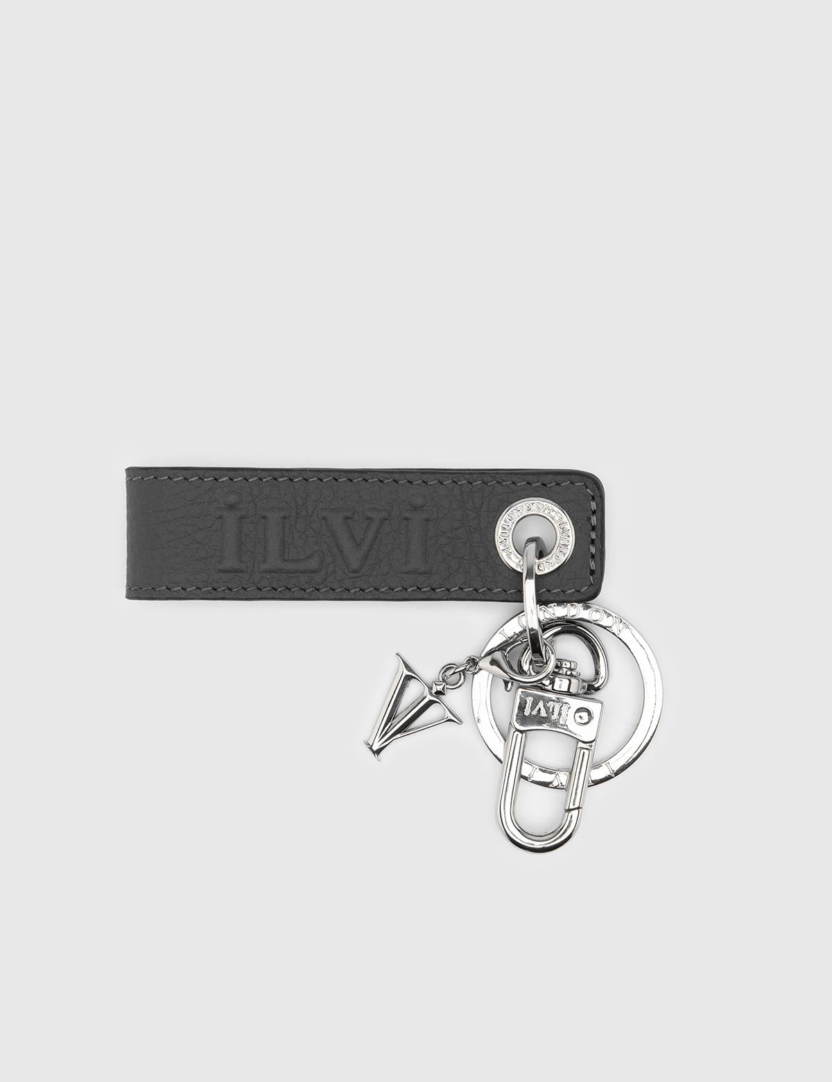 Hines Grey Floater Leather Unisex Keychain