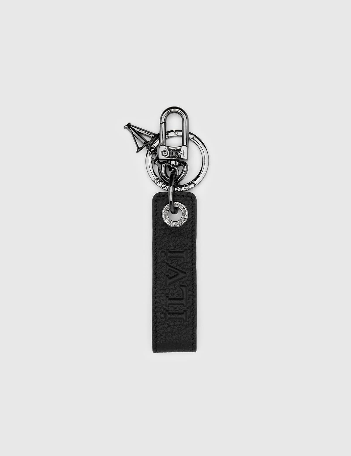 Hines Black Floater Leather Unisex Keychain