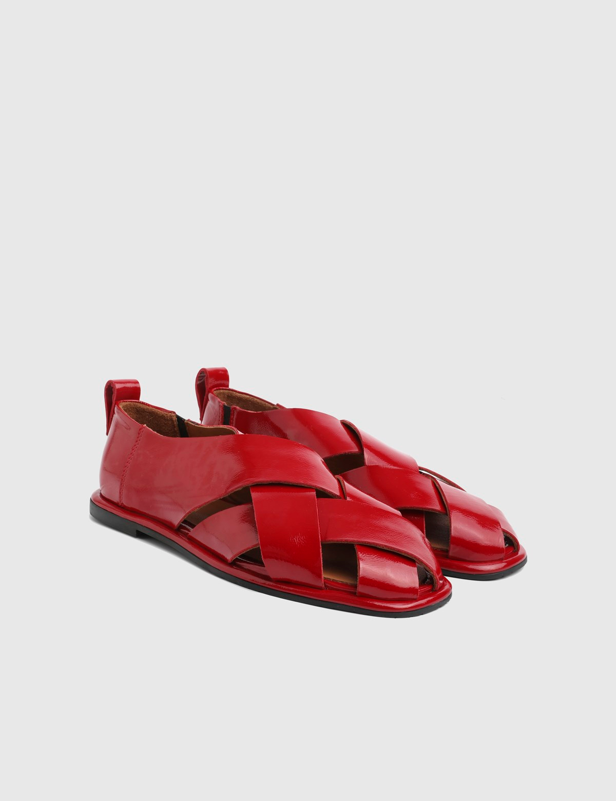 Hintum Red Patent Leather Women's Sandal