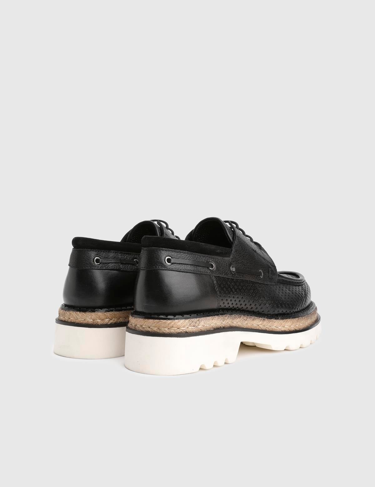 Hobart Black Leather Men's Oxford