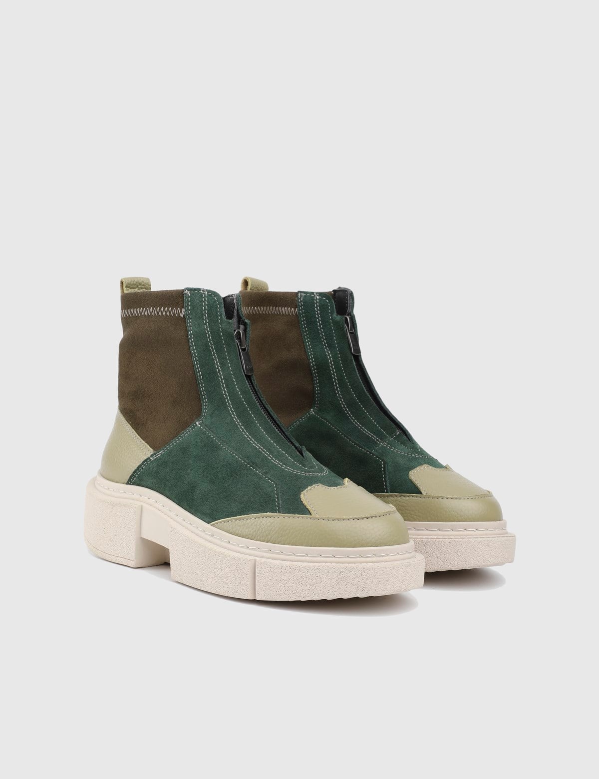 Huib Green Floater Leather Women's Boot