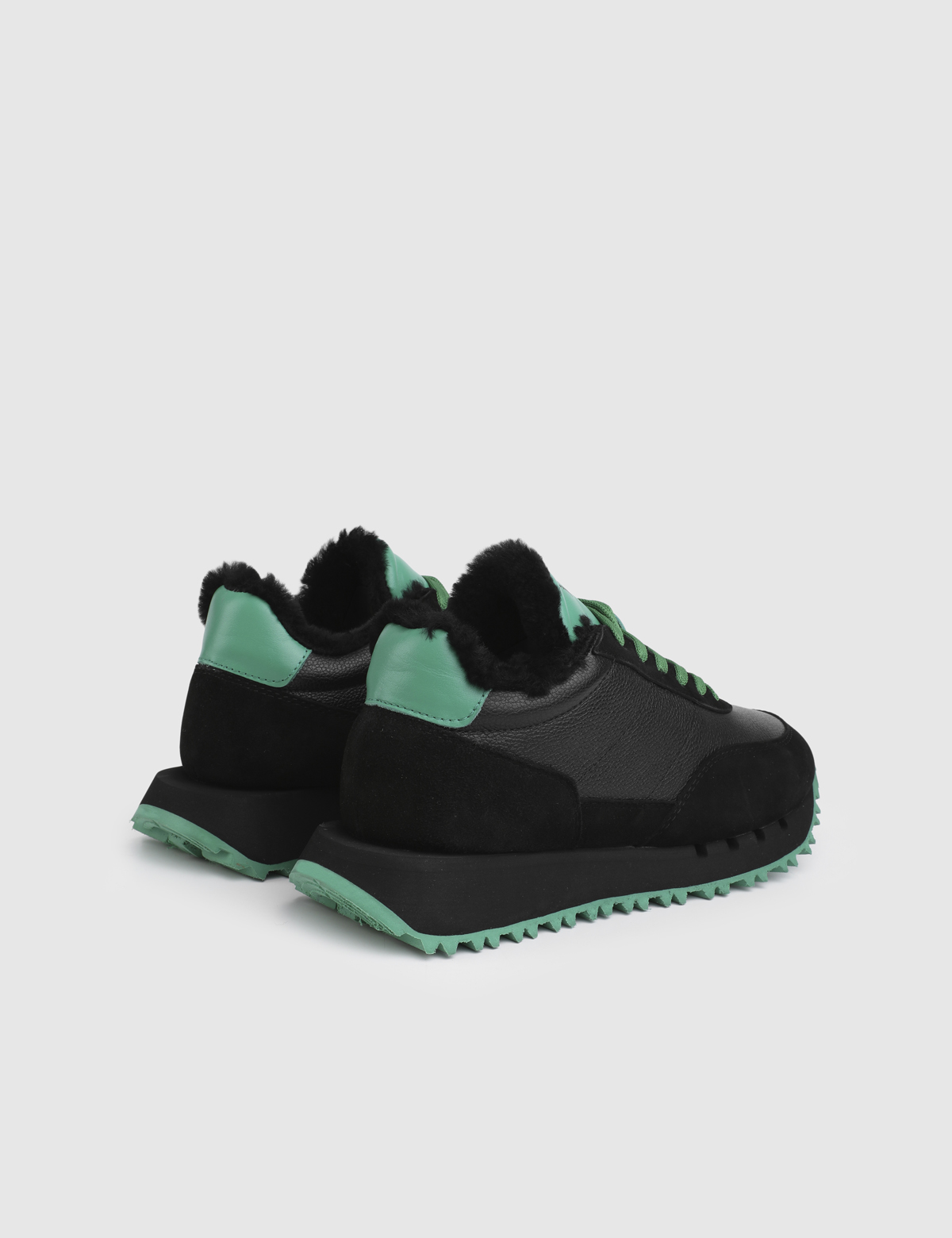 Ariel Green Suede Leather Women's Sneaker