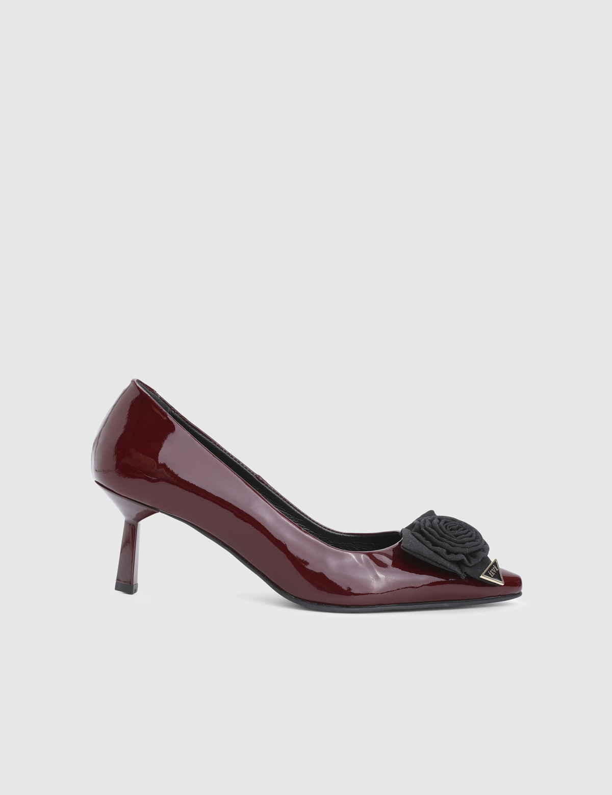 Ivena Burgundy Patent Leather Women's Pump