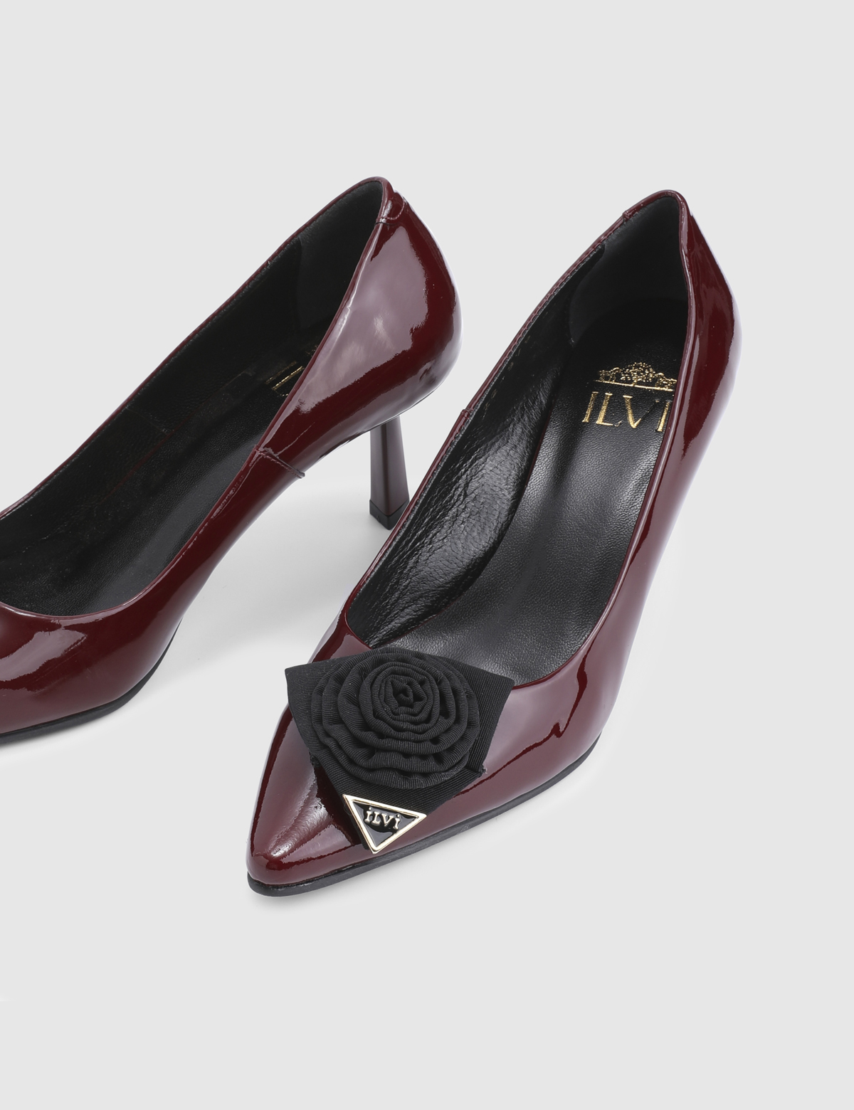 Ivena Burgundy Patent Leather Women's Pump
