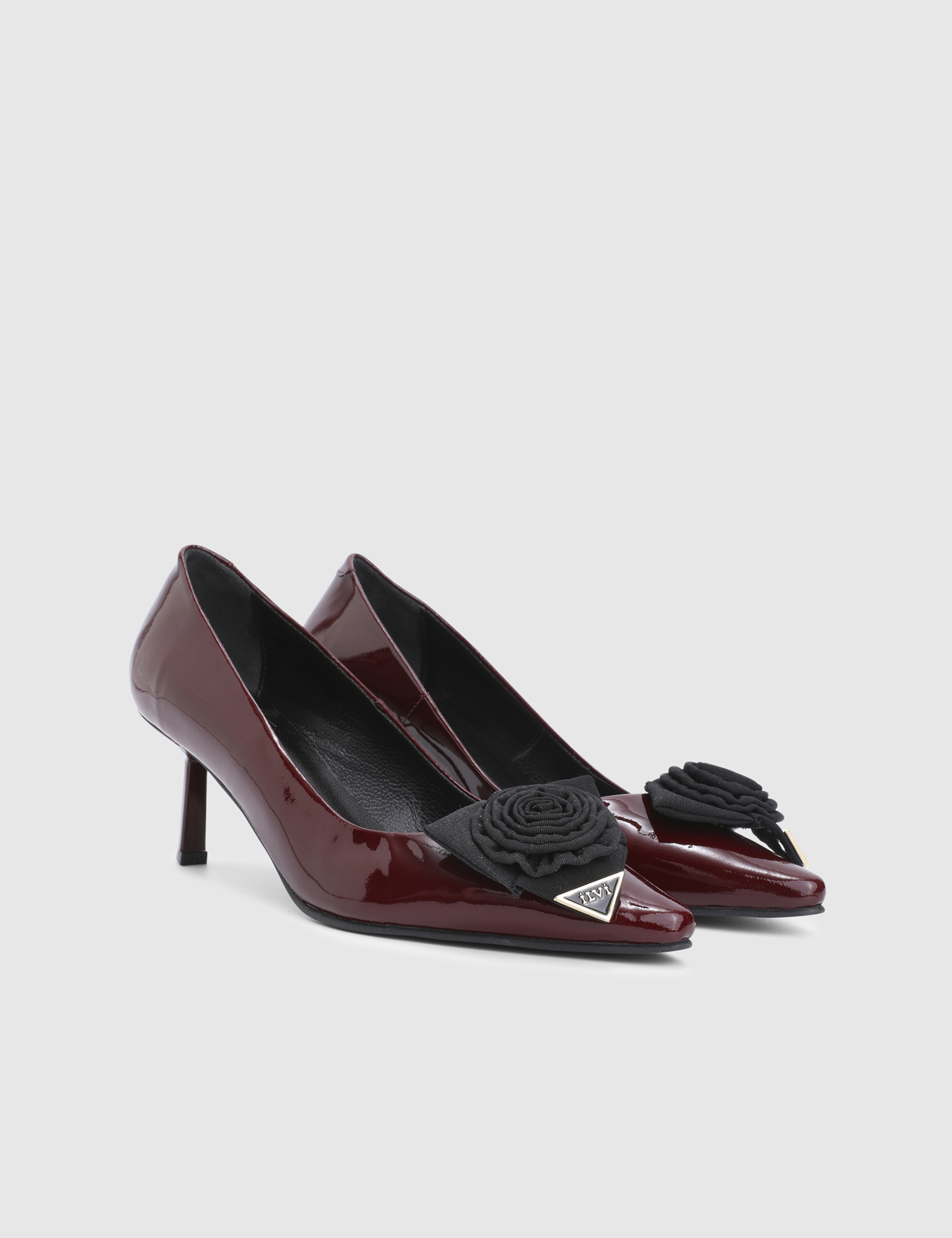 Ivena Burgundy Patent Leather Women's Pump