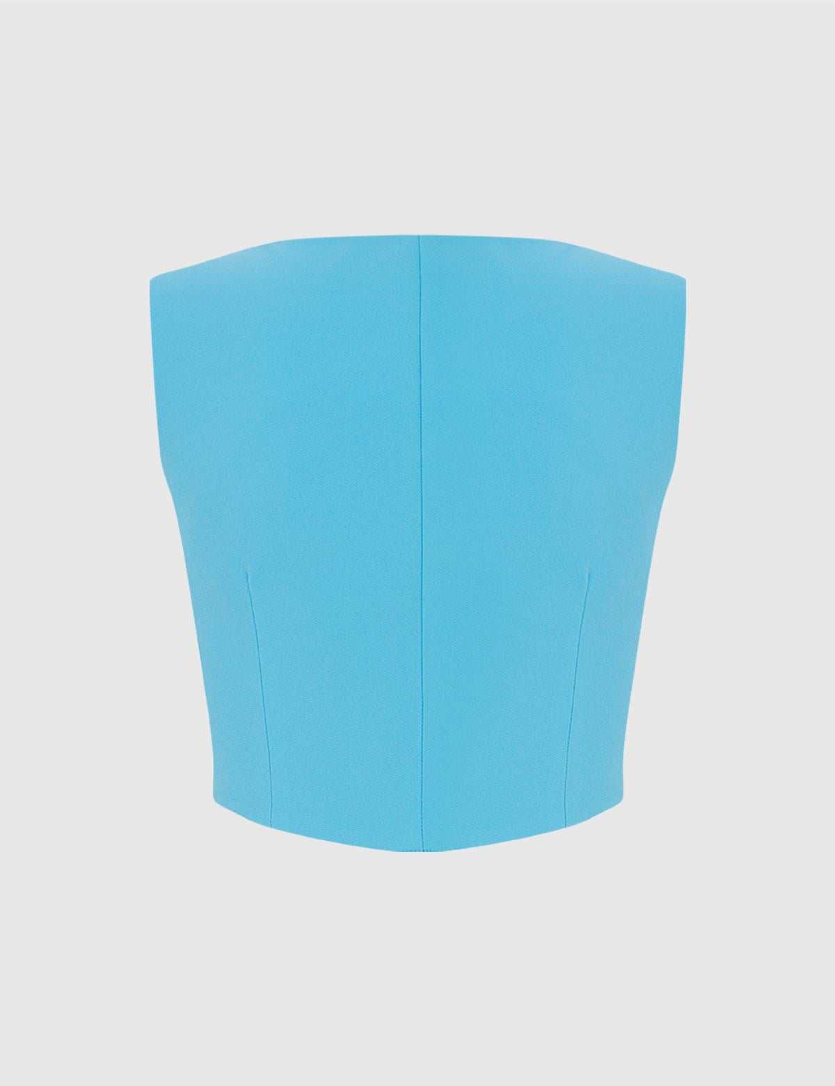 Jania Blue Women's Crop Blouse
