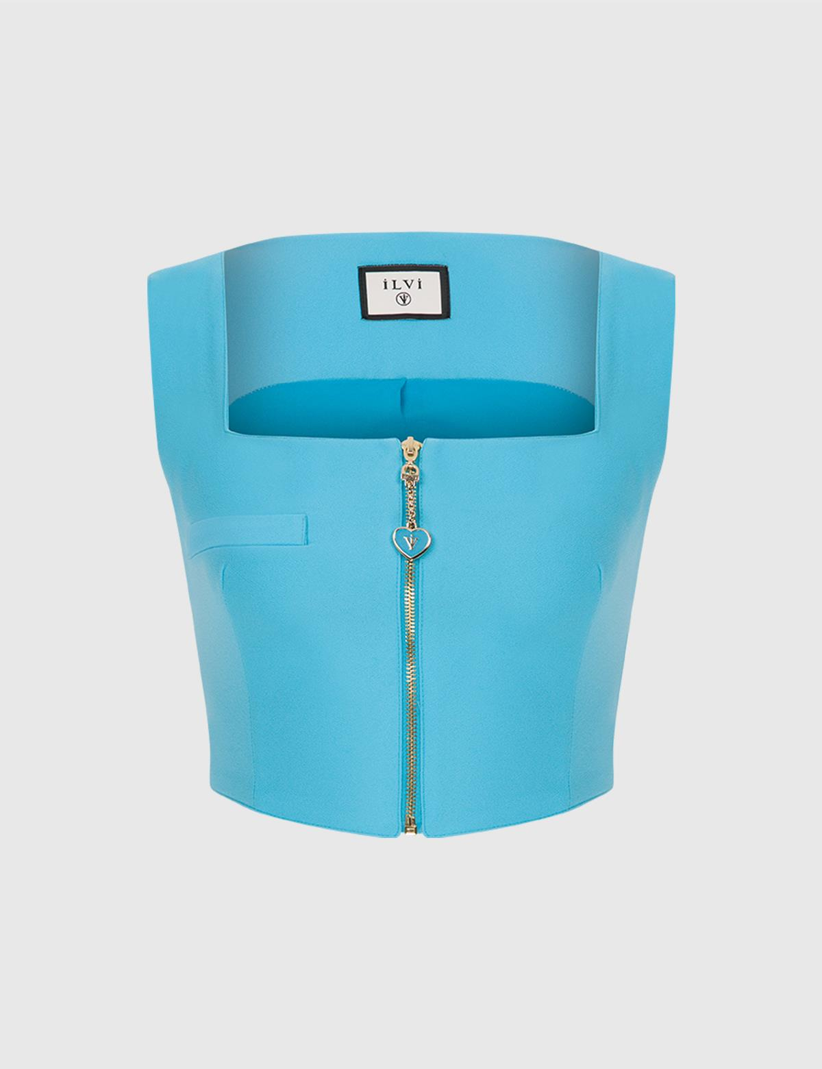 Jania Blue Women's Crop Blouse
