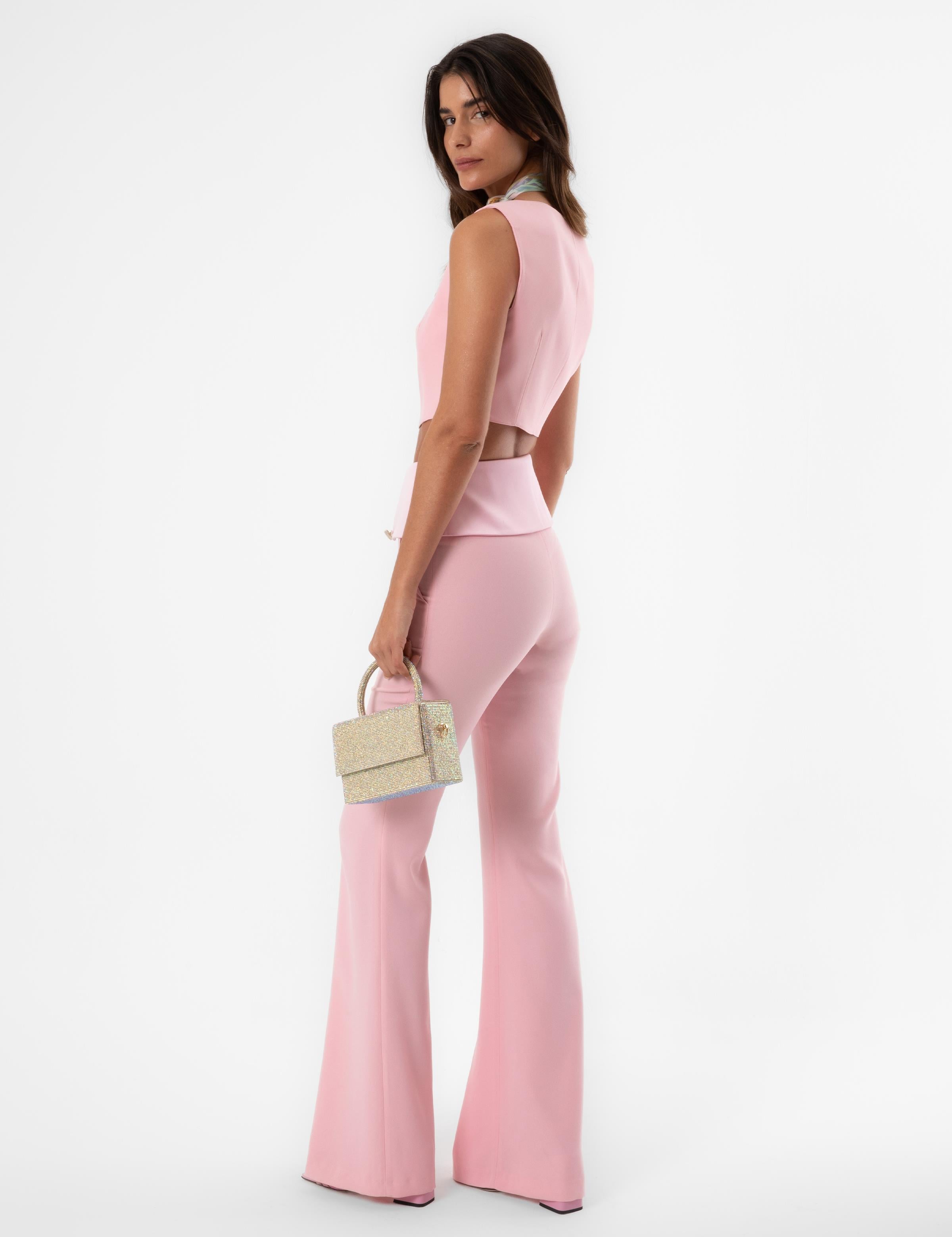 Jania Pink Women's Crop Blouse