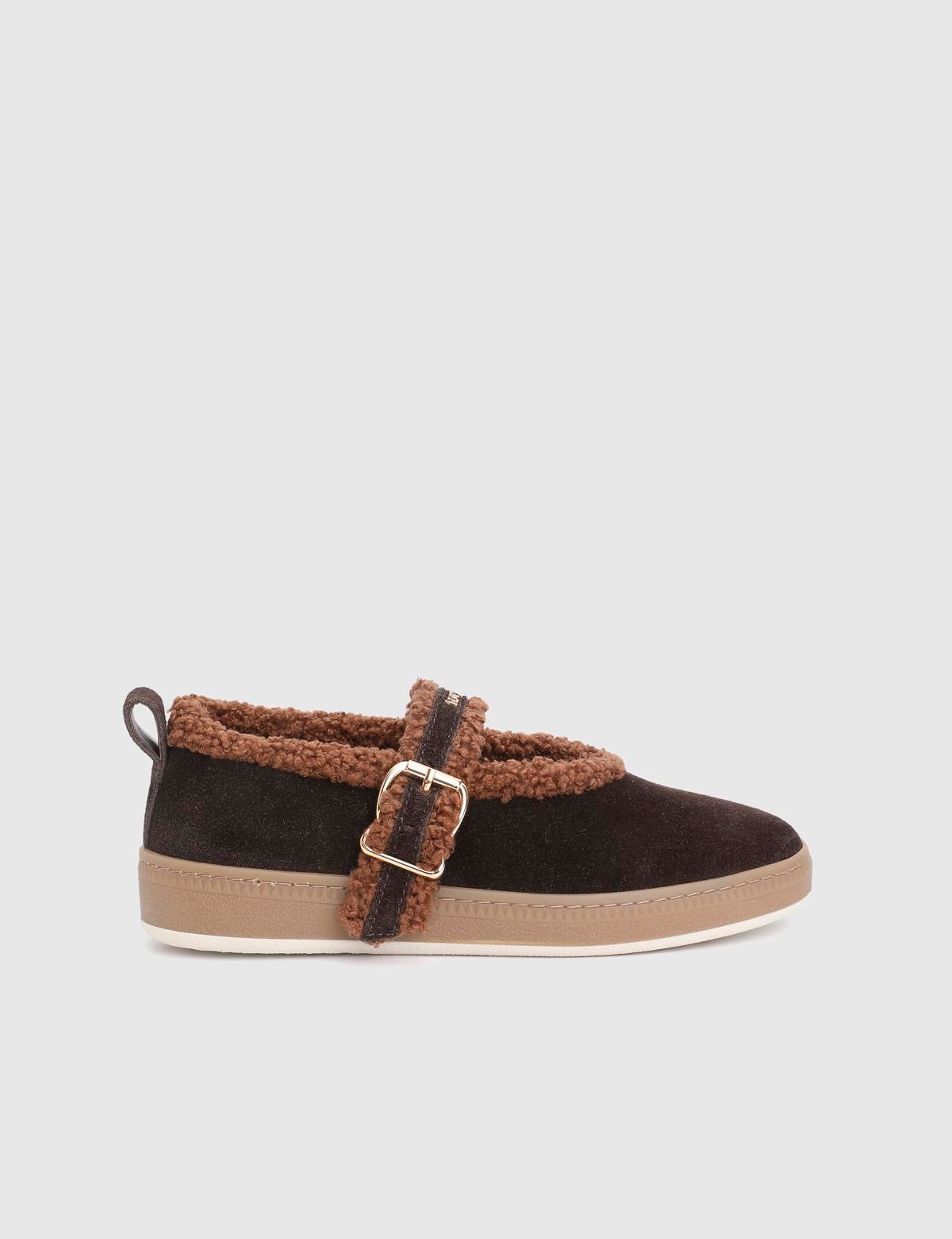Janice Brown Suede Leather Women's Ballerina
