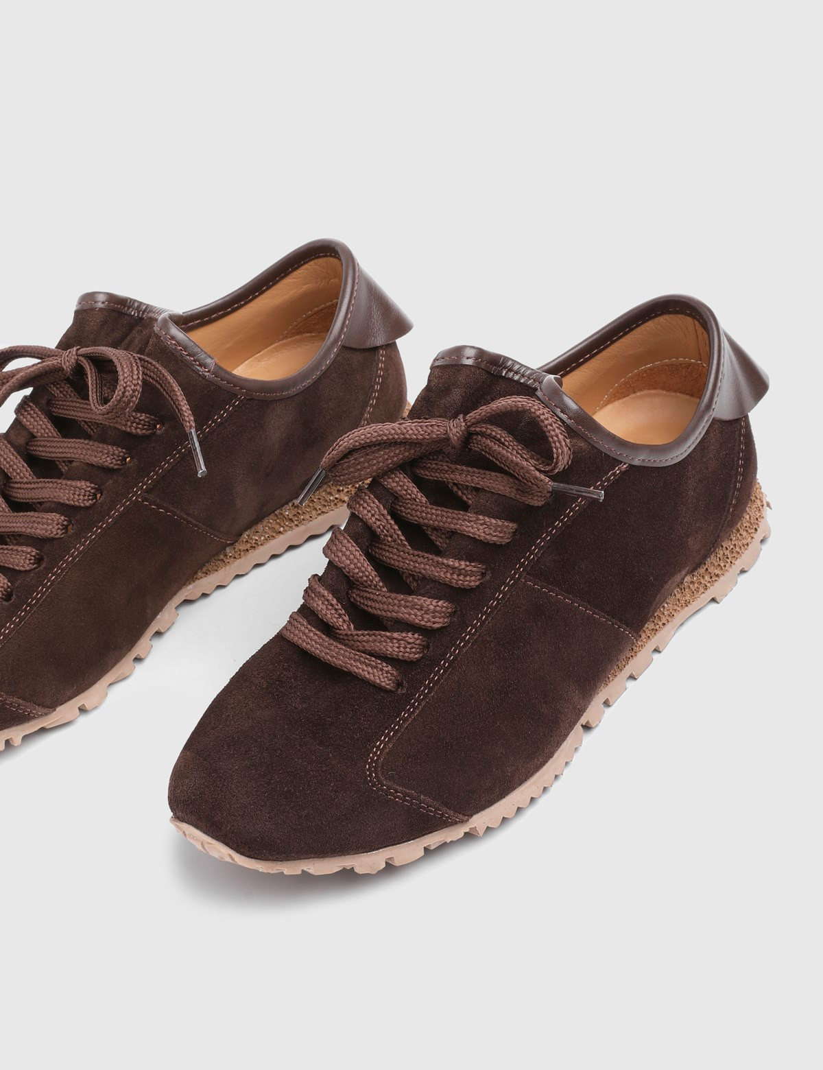Jasmira Hakiki Deri Kadın Kahverengi Sneaker