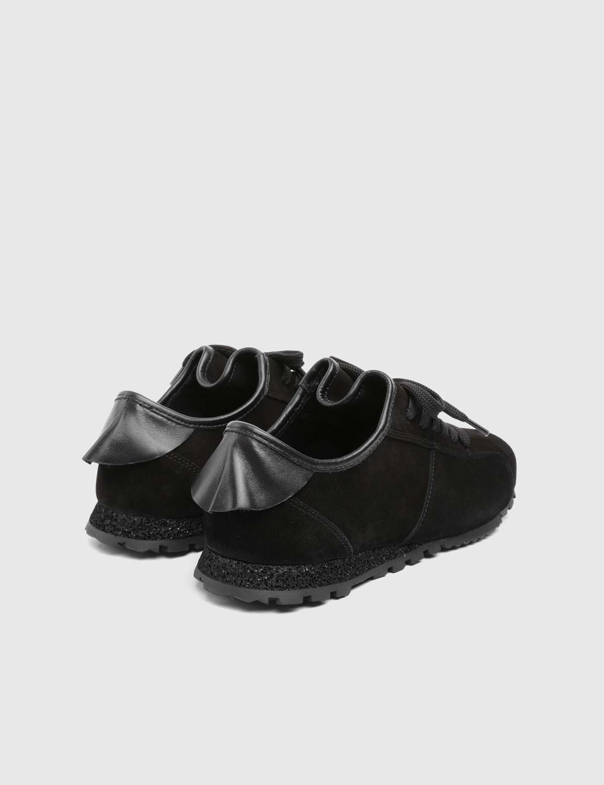 Jasmira Hakiki Süet Deri Kadın Siyah Sneaker