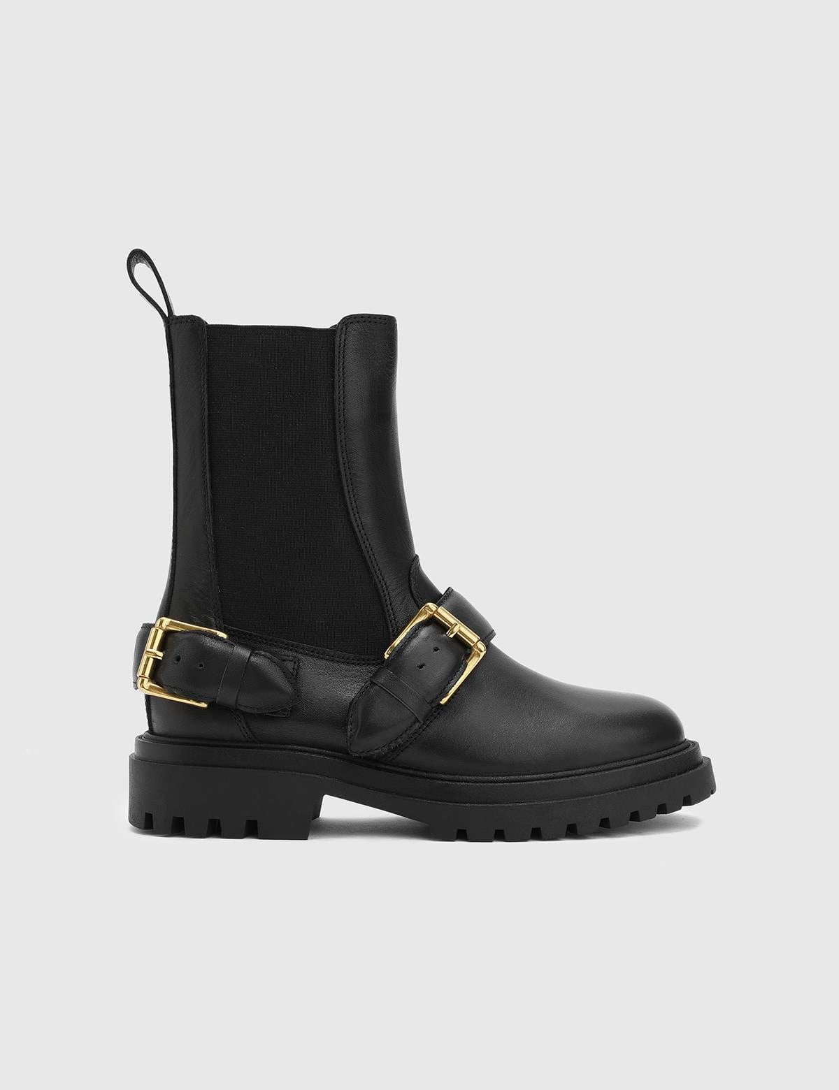 Jimena Black Leather Women's Boot
