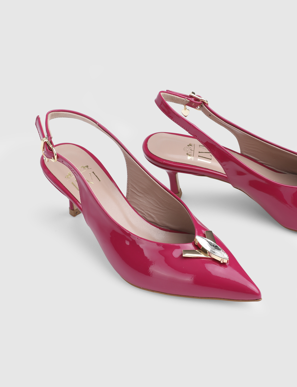 Jisel Fuchsia Patent Leather Women's Heeled Sandal