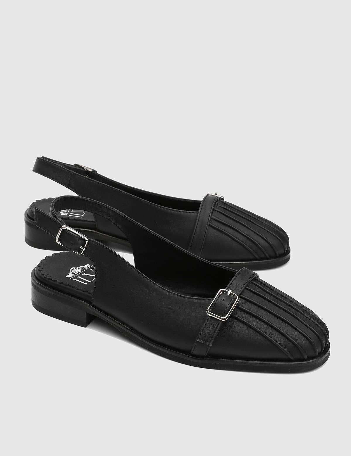 Jodie Black Leather Women's Sandal