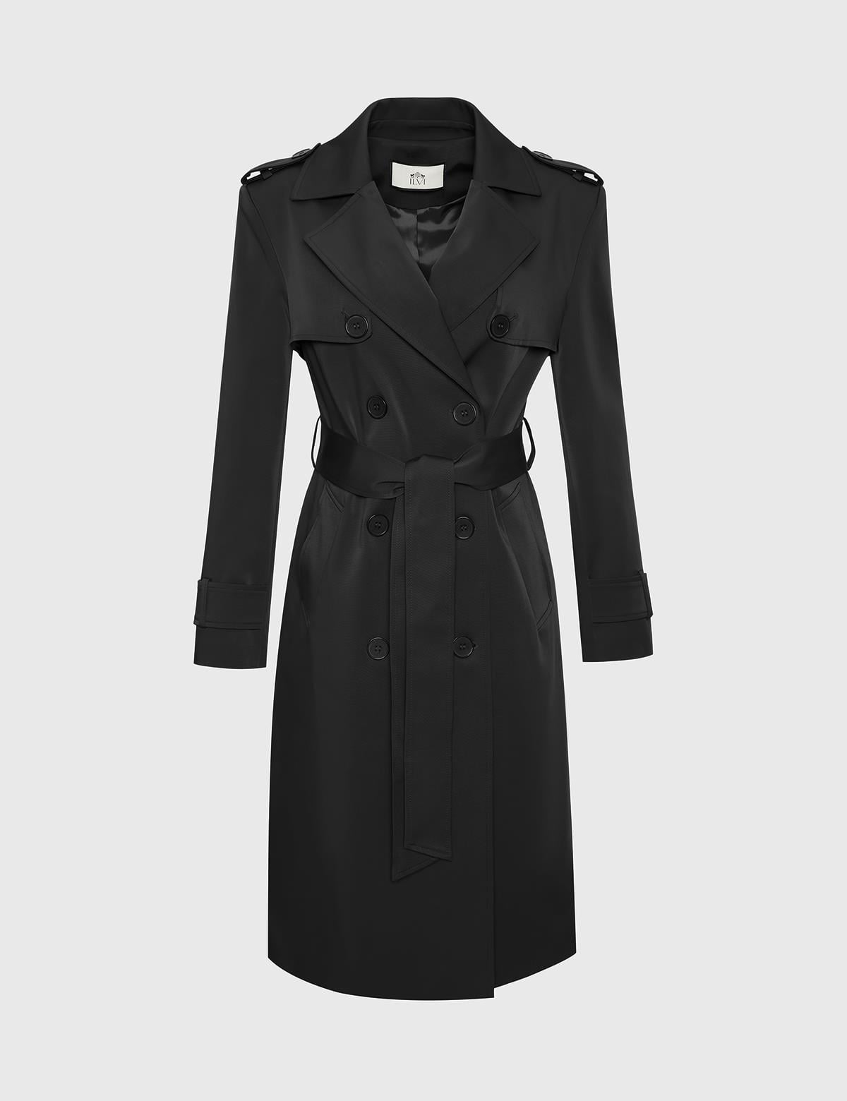 Joela Black Women's Trench Coat