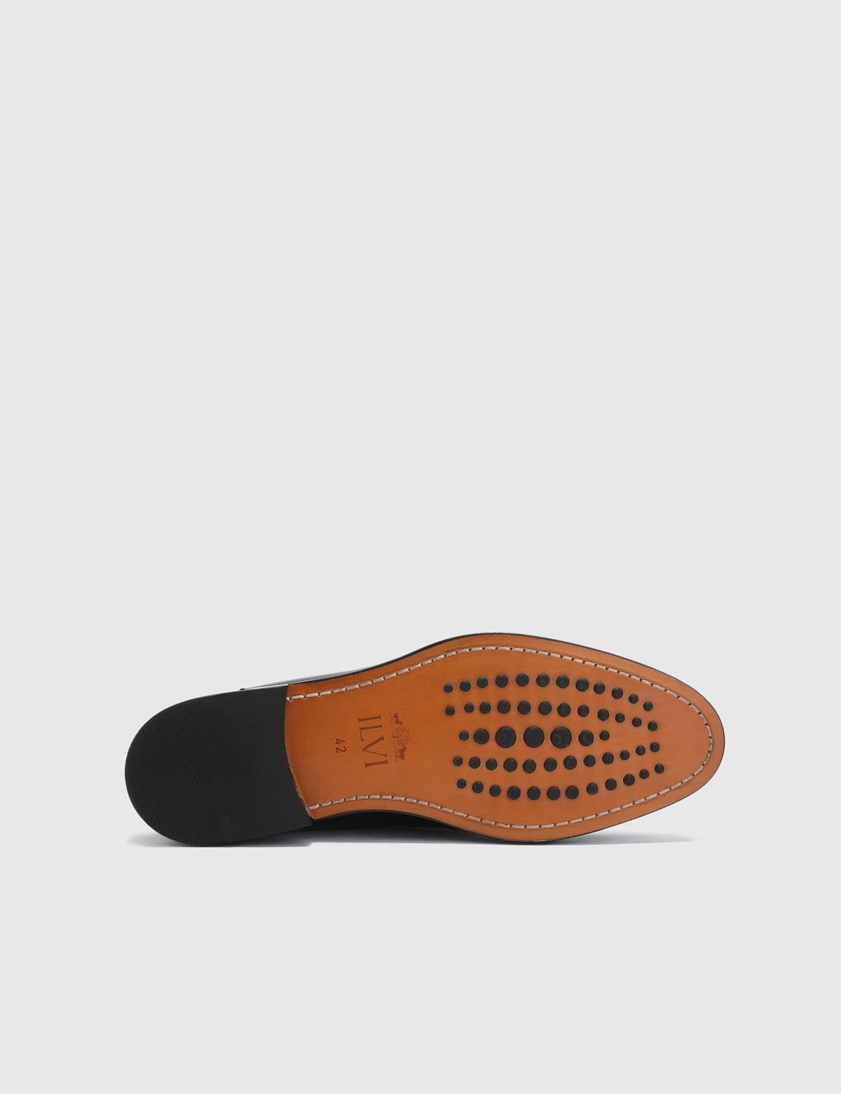 Johan Navy Blue Florentic Leather Men's Classic Shoe