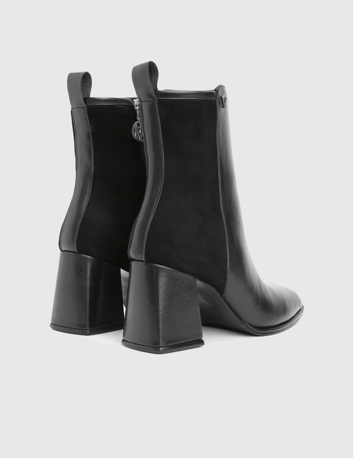 Jona Black Suede Leather Women's Heeled Boot
