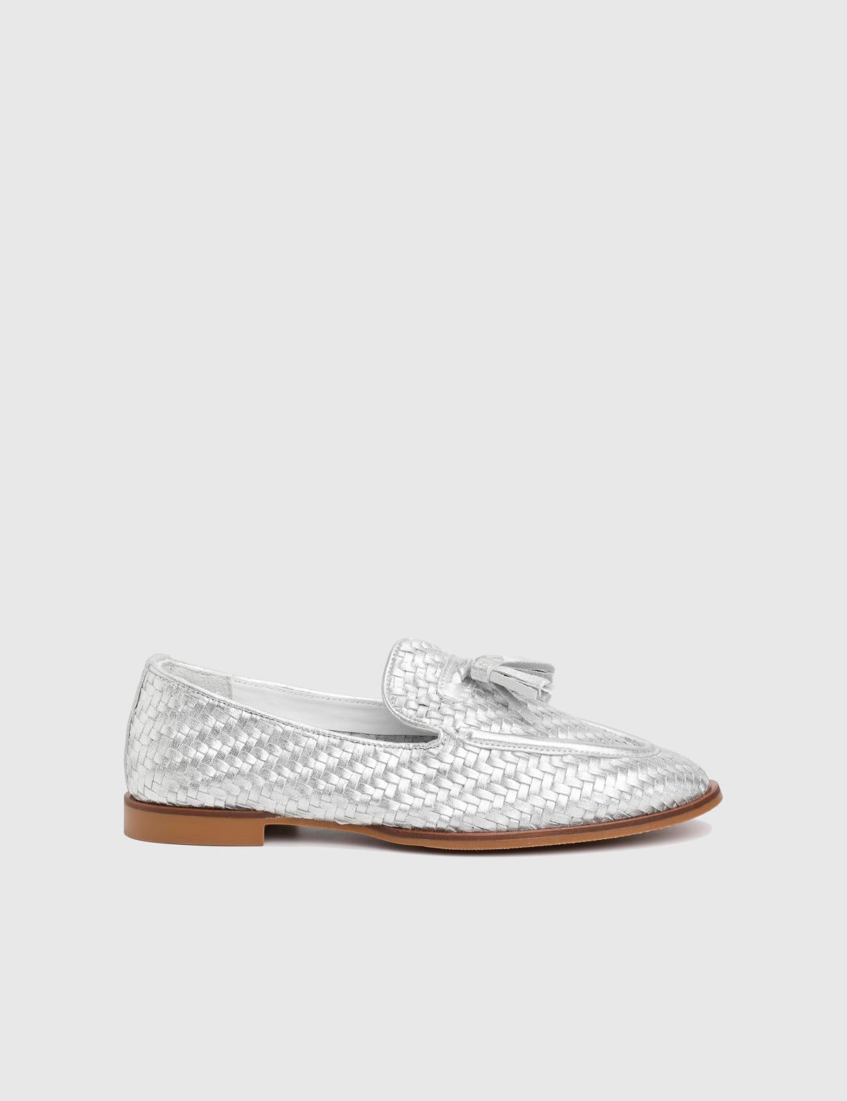Josie Silver Woven Leather Women's Loafer