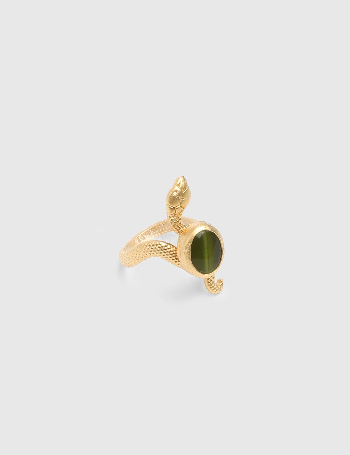 Jovian Gold Women's Ring with Green Stones