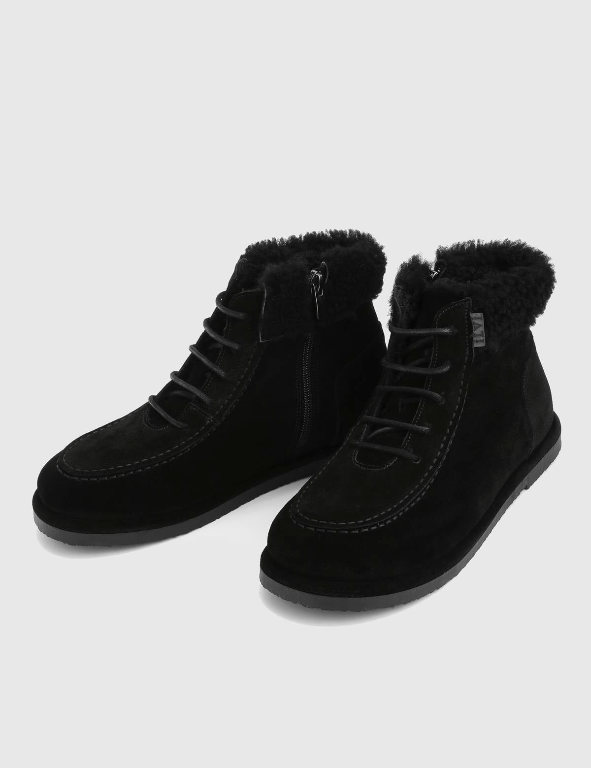 Juno Black Suede Leather Women's Boot