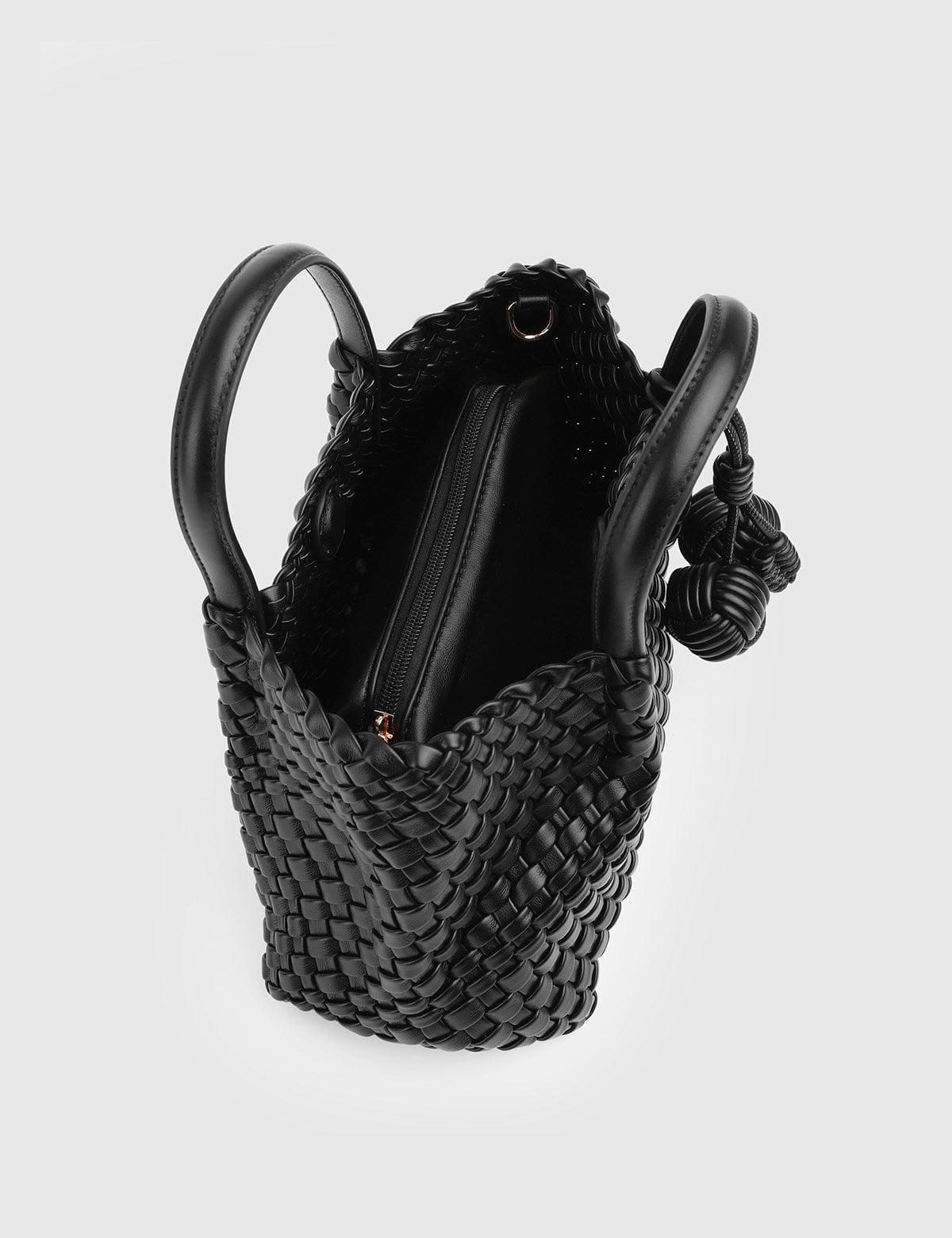Kaelis Black Woven Women's Handbag