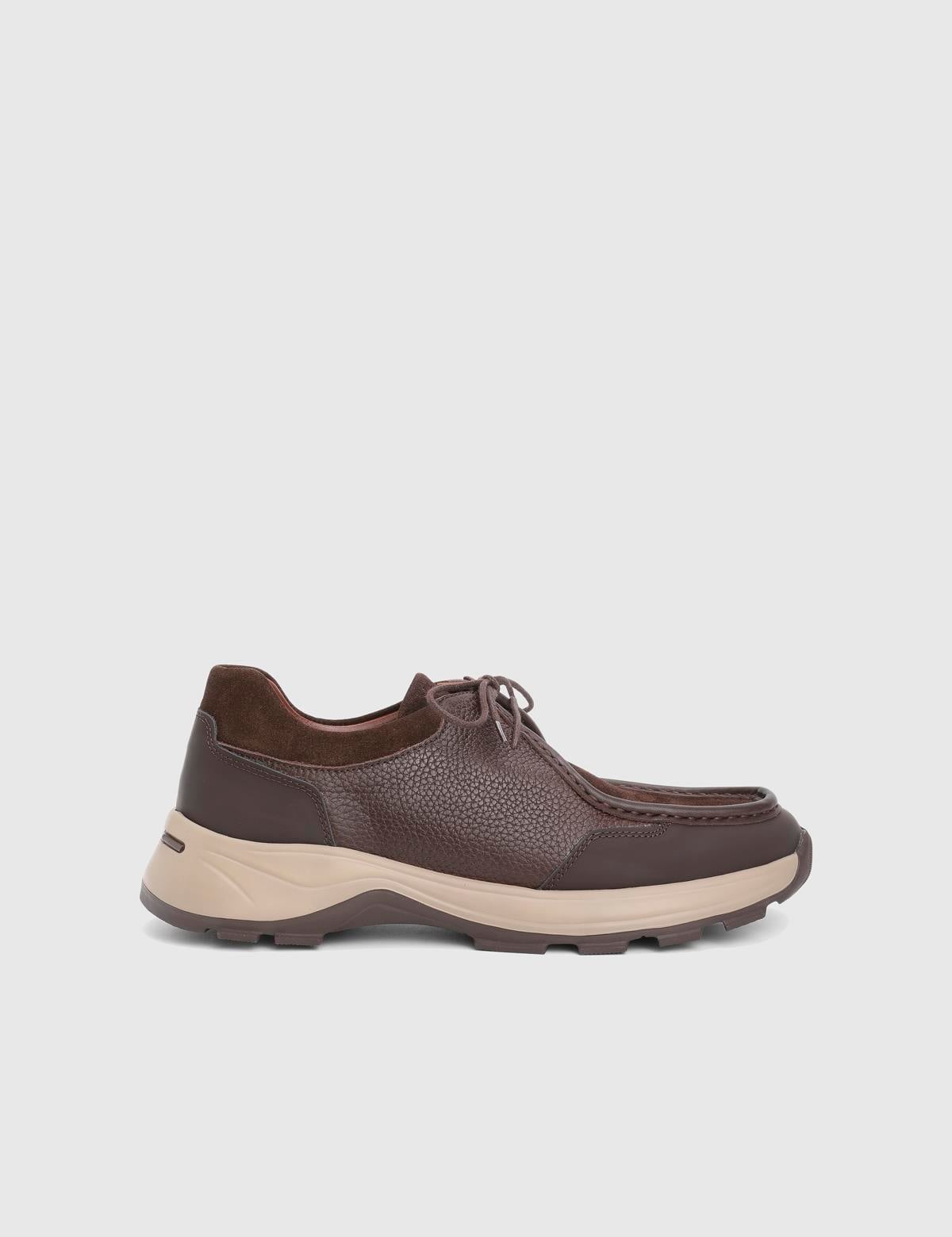 Kaile Brown Leather Men's Sneaker