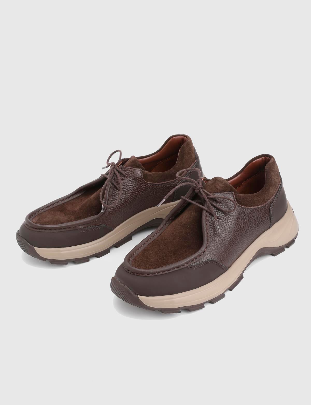Kaile Brown Leather Men's Sneaker