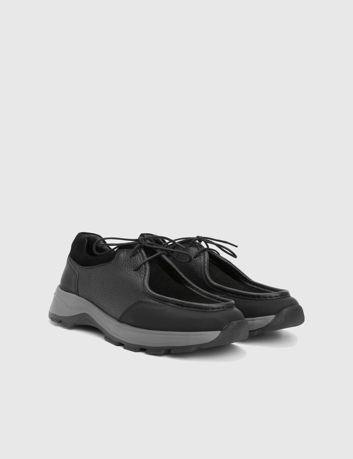 Kaile Black Leather Men's Sneaker