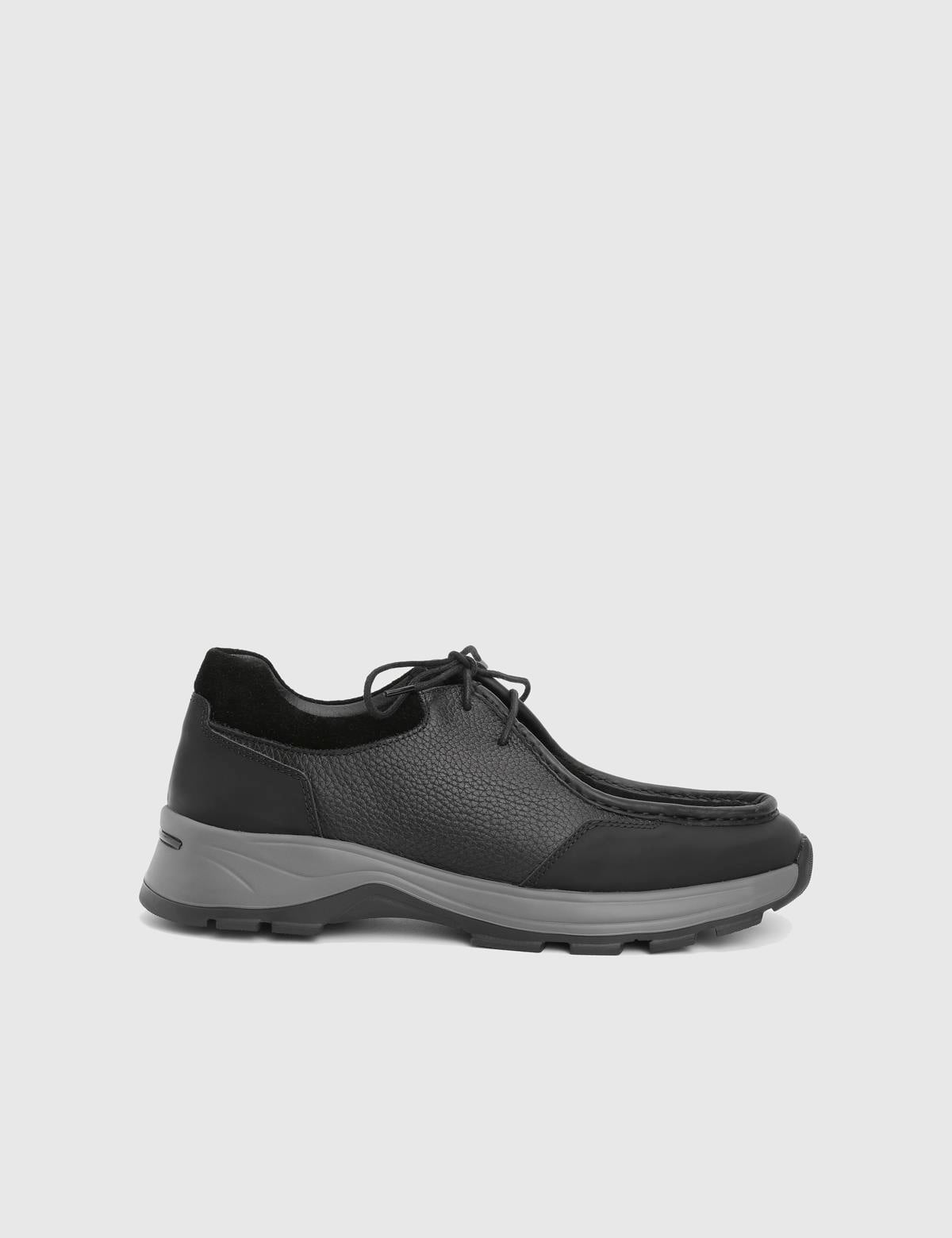 Kaile Black Leather Men's Sneaker